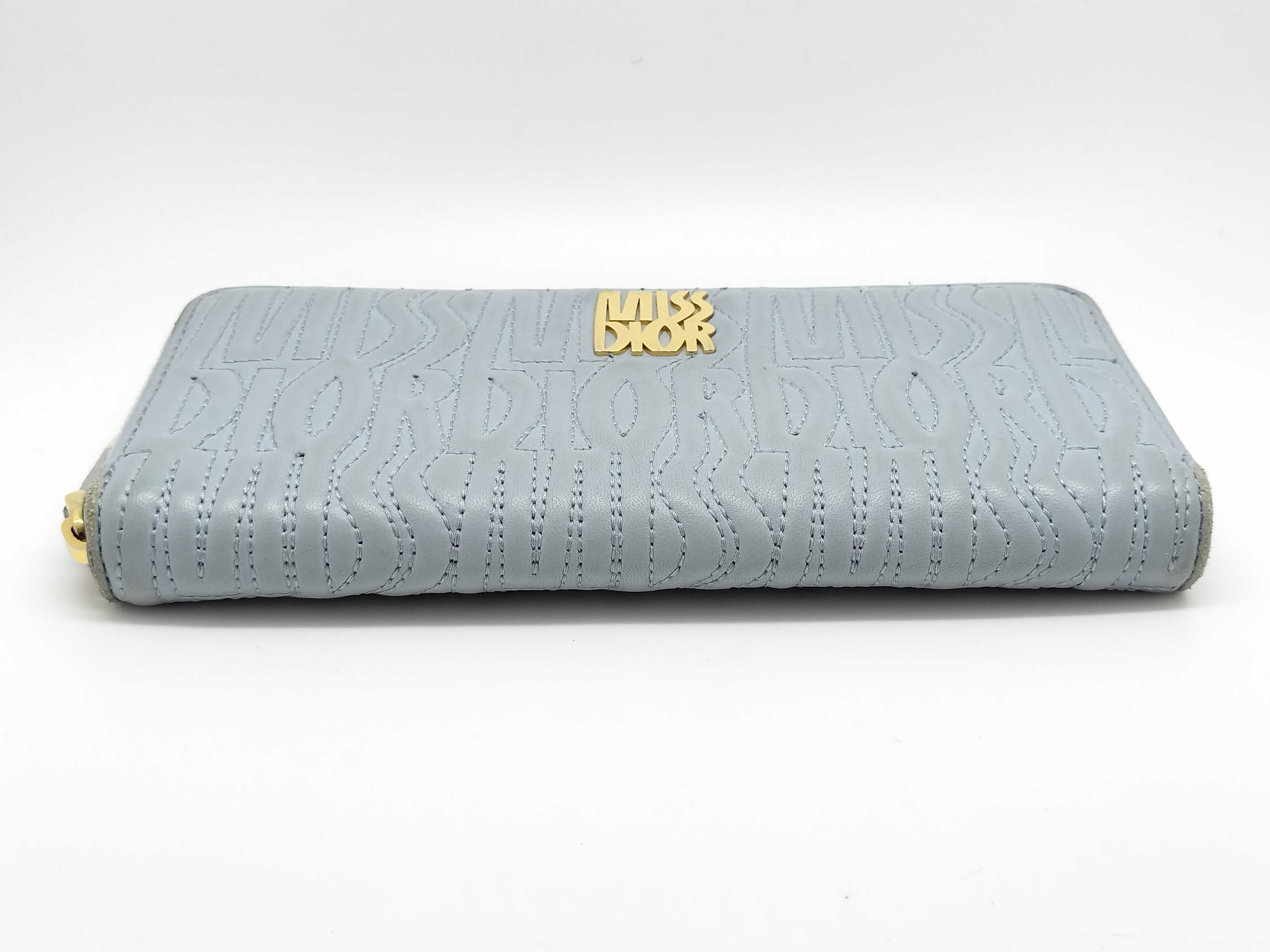 Miss Dior Leather Light Blue Long Wallet — view 4