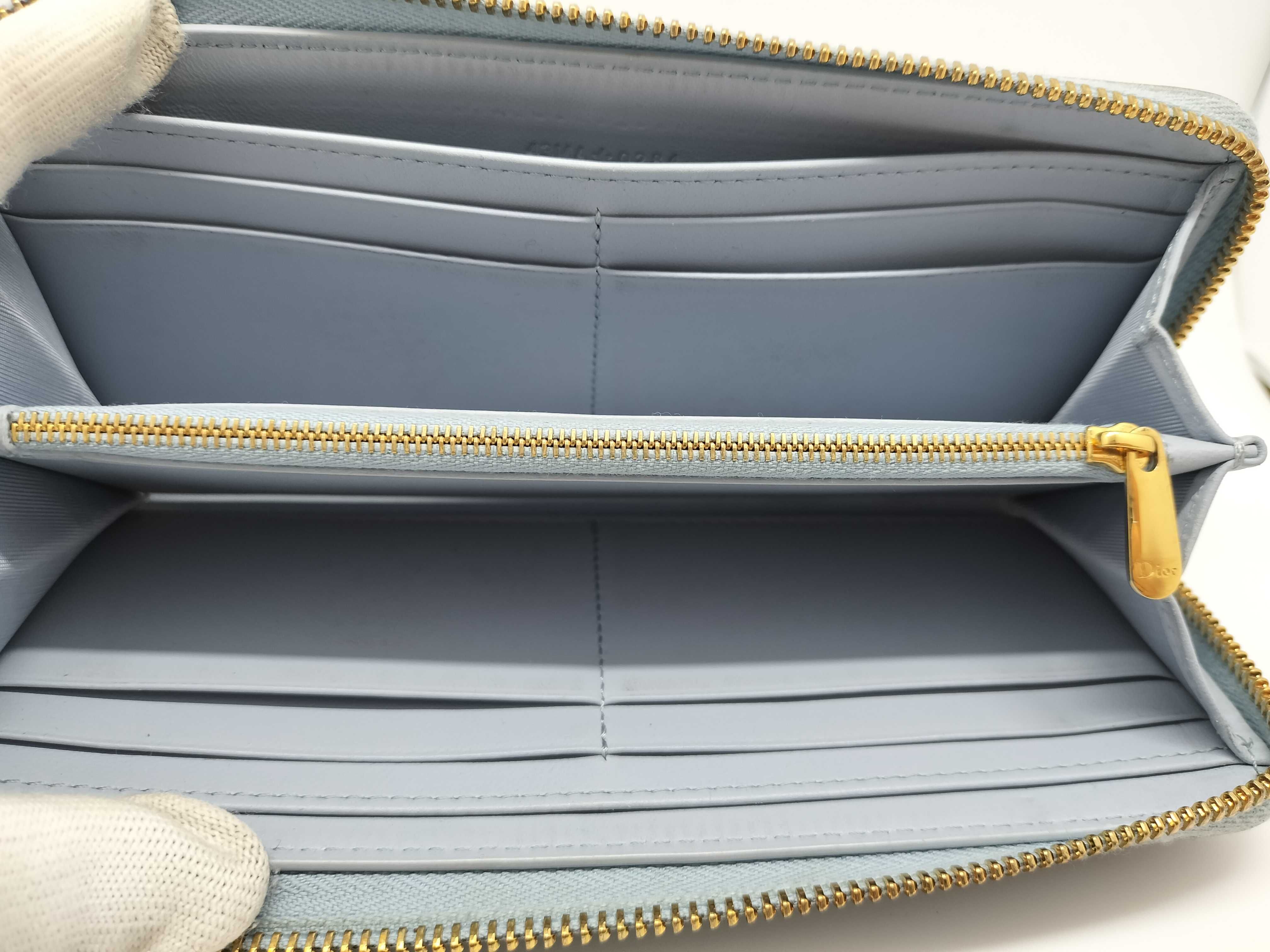 Miss Dior Leather Light Blue Long Wallet — view 9
