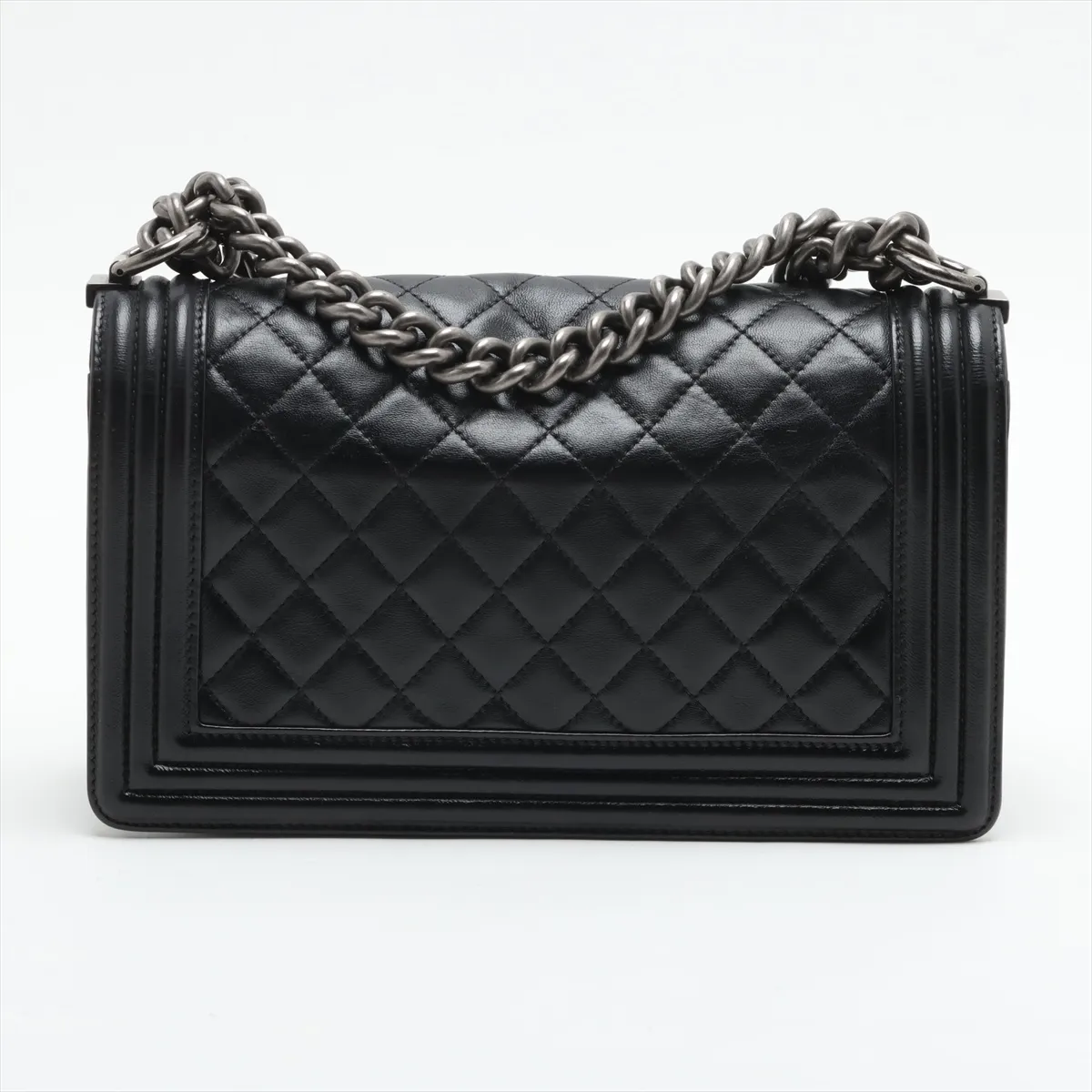Boy Chanel 25 Lambskin Chain Shoulder Bag Black Gunmetal Hardware 19276194 19th Series A67086 — view 2