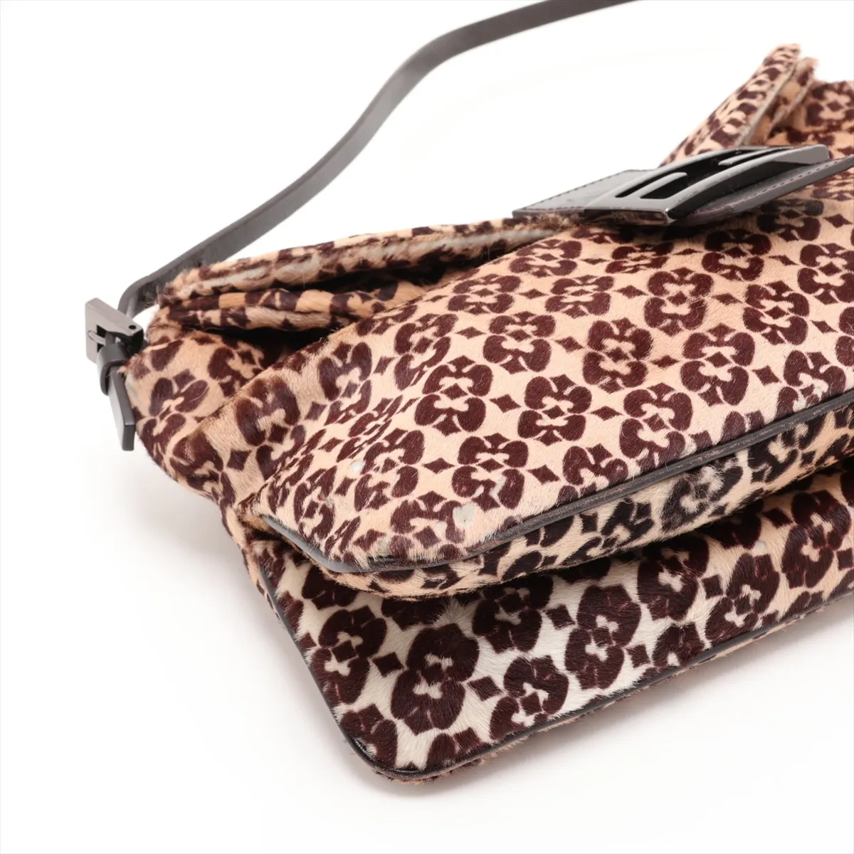 calfskin and leather shoulder bag, brown — view 4