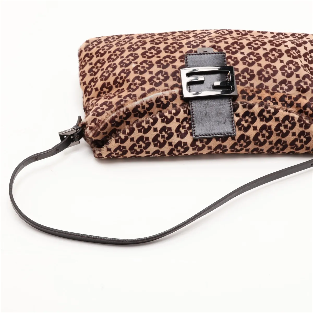 calfskin and leather shoulder bag, brown — view 5