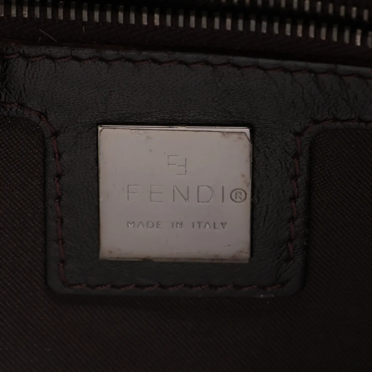 calfskin and leather shoulder bag, brown — view 9