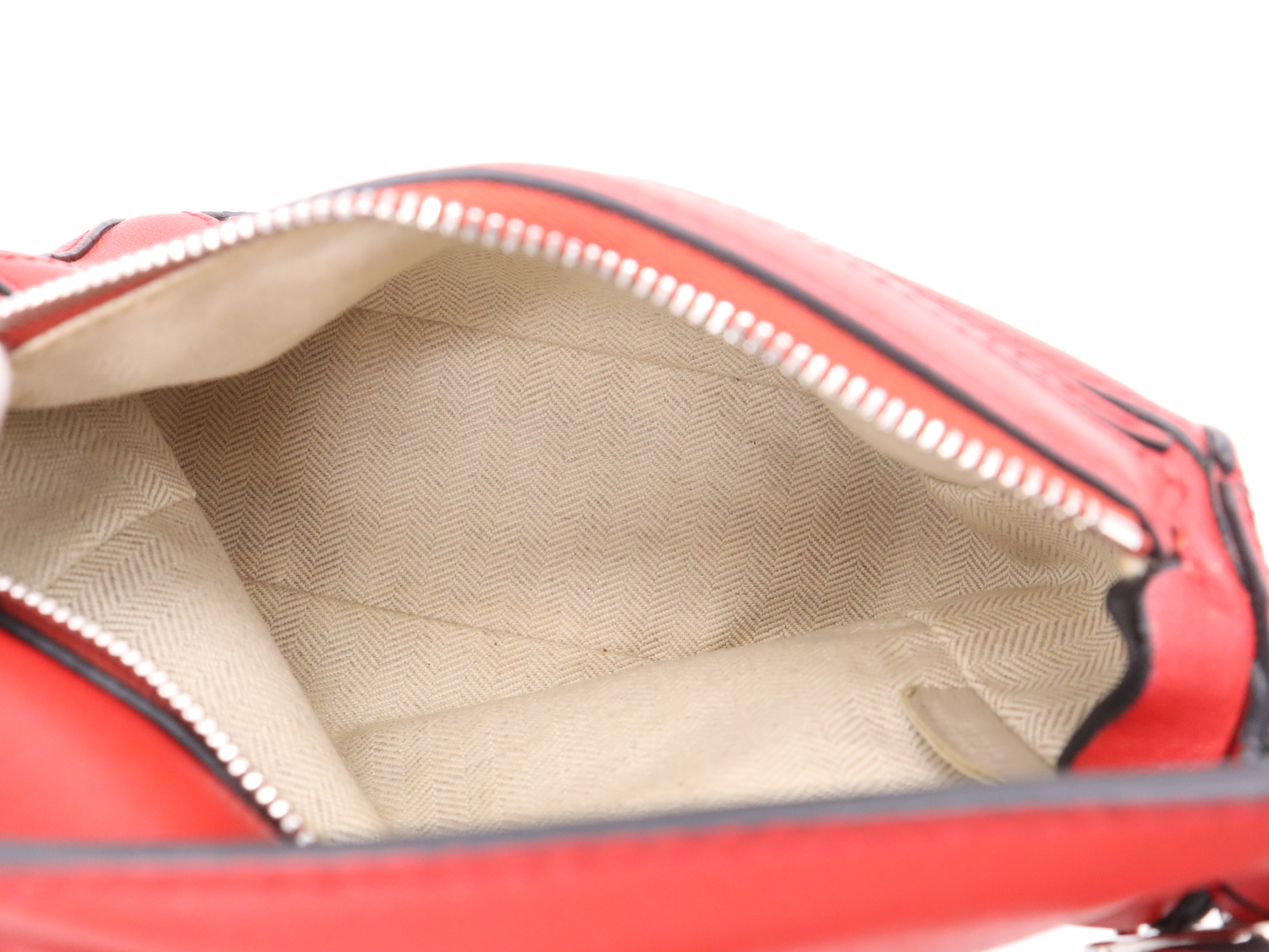 Leather Puzzle Bag Shoulder Bag, Red, with Shoulder Strap — view 11