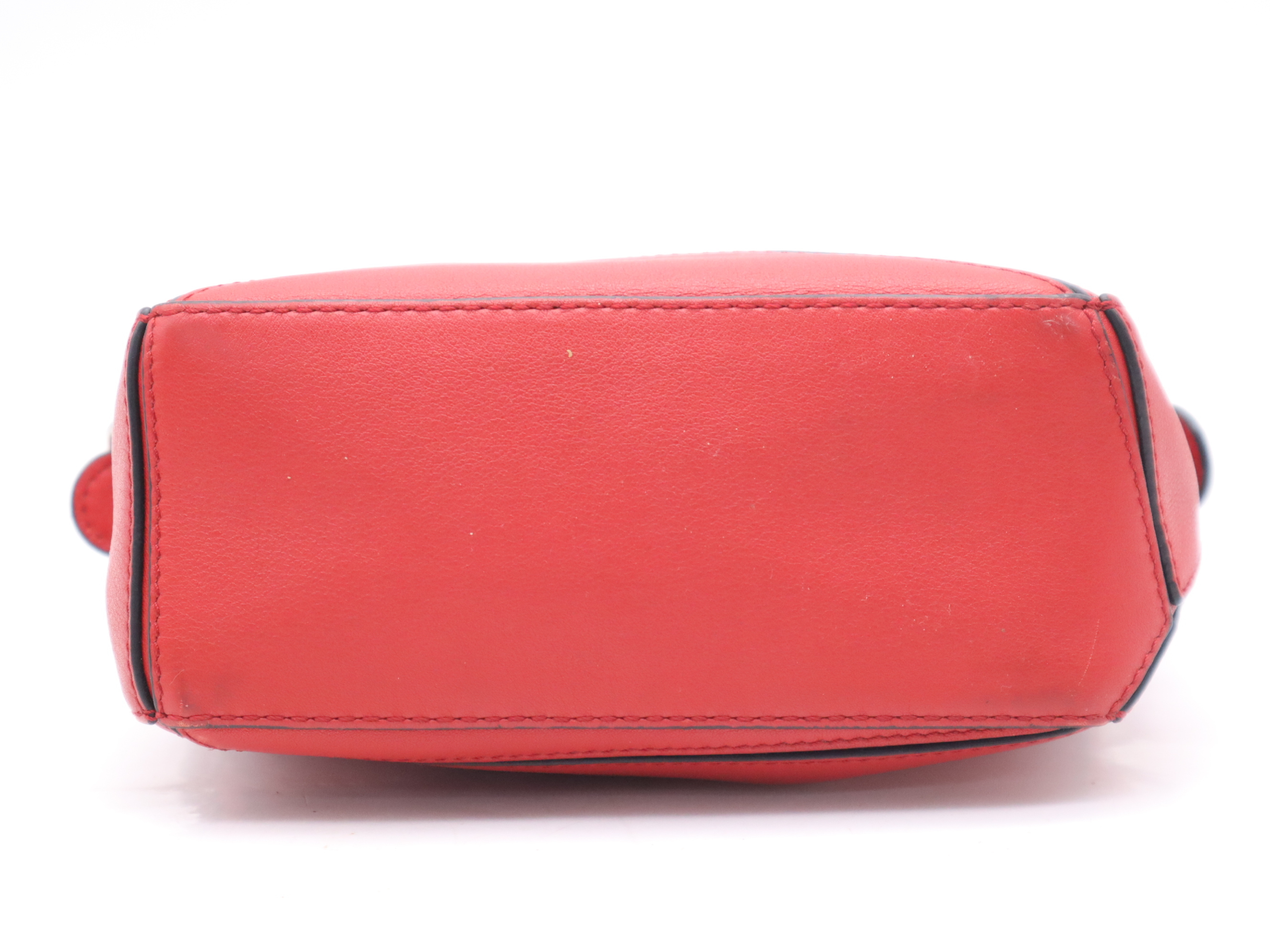 Leather Puzzle Bag Shoulder Bag, Red, with Shoulder Strap — view 4