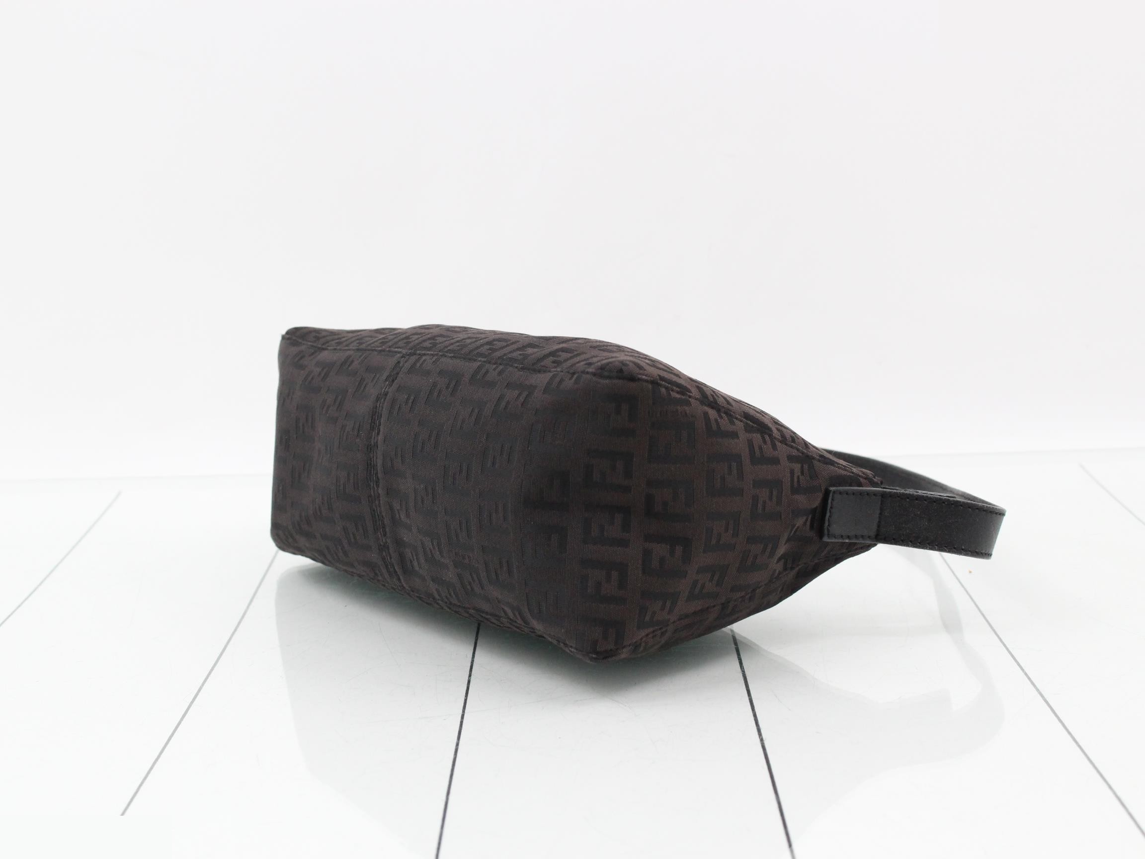 Zucchino Shoulder Bag, Canvas/Leather, Brown — view 6