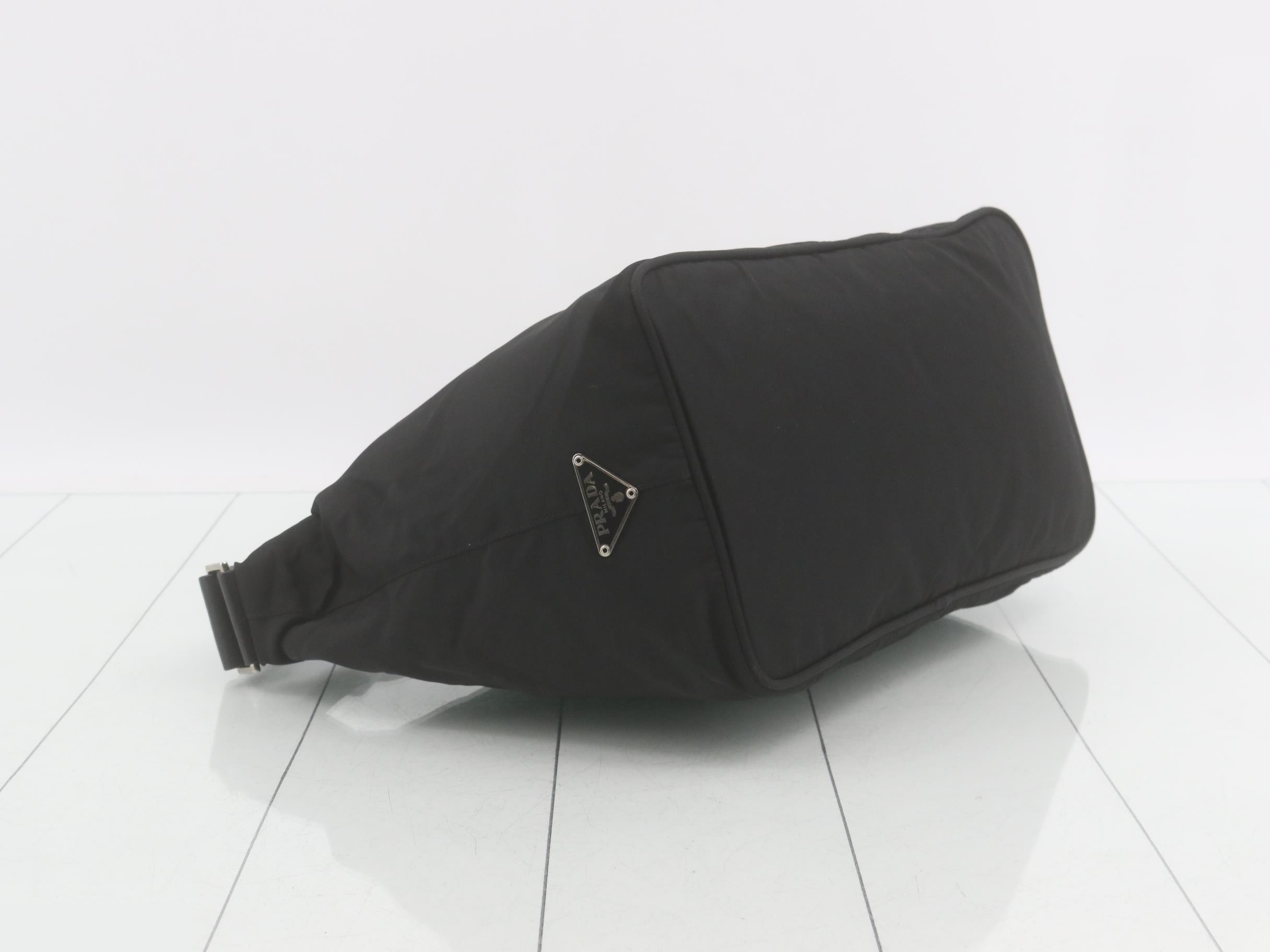 Nylon and leather combination one-shoulder bag — view 5