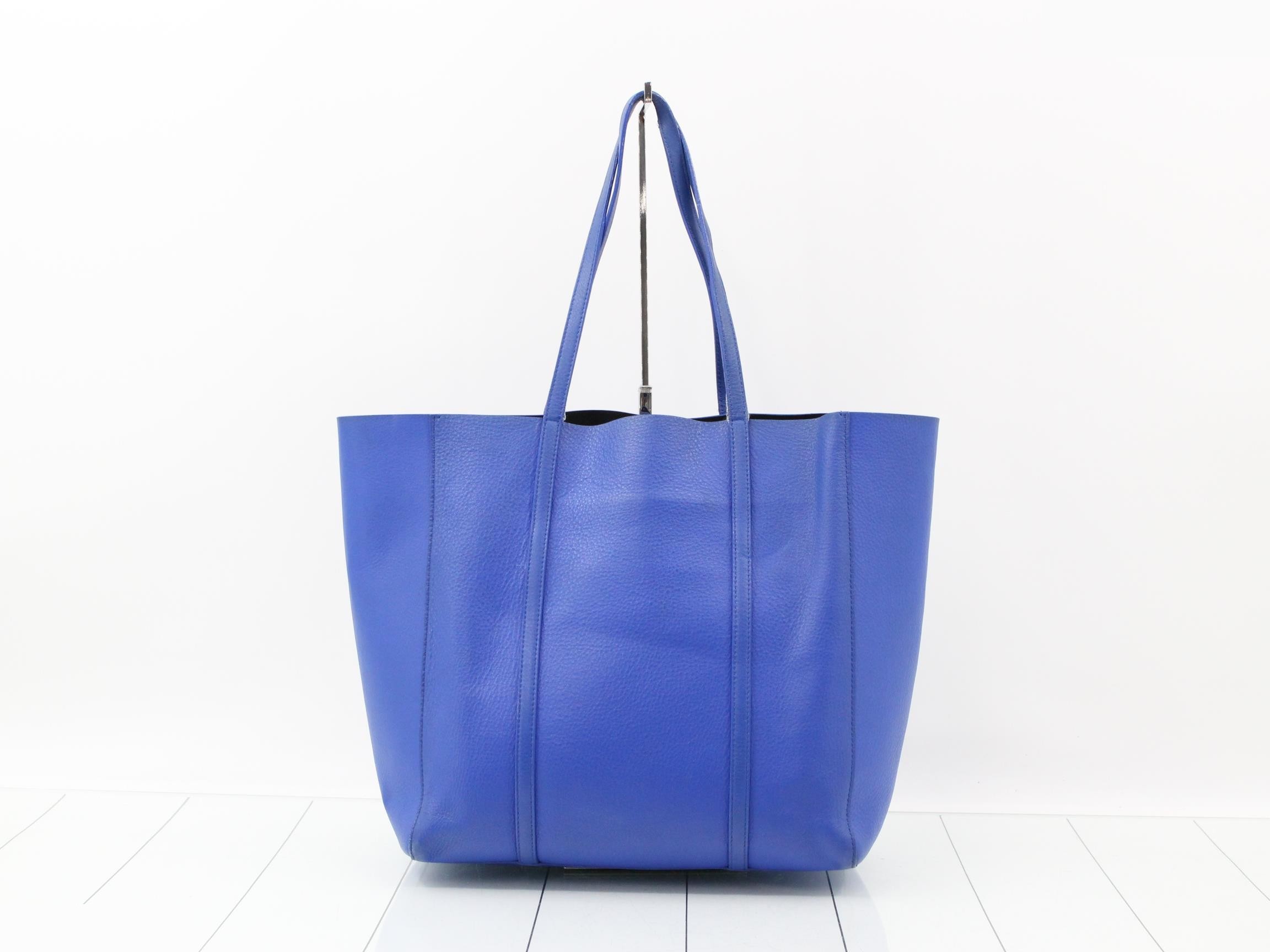 Everyday Leather Tote Bag, Blue — view 2