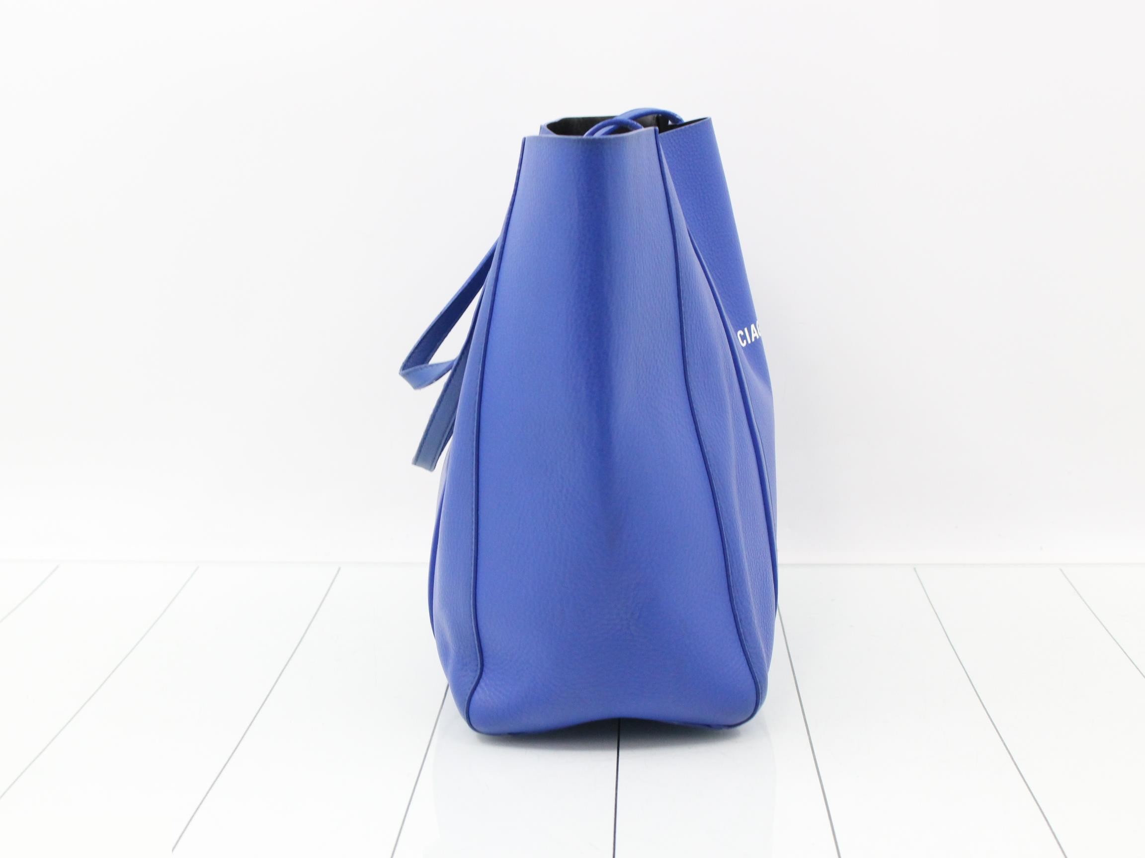 Everyday Leather Tote Bag, Blue — view 4