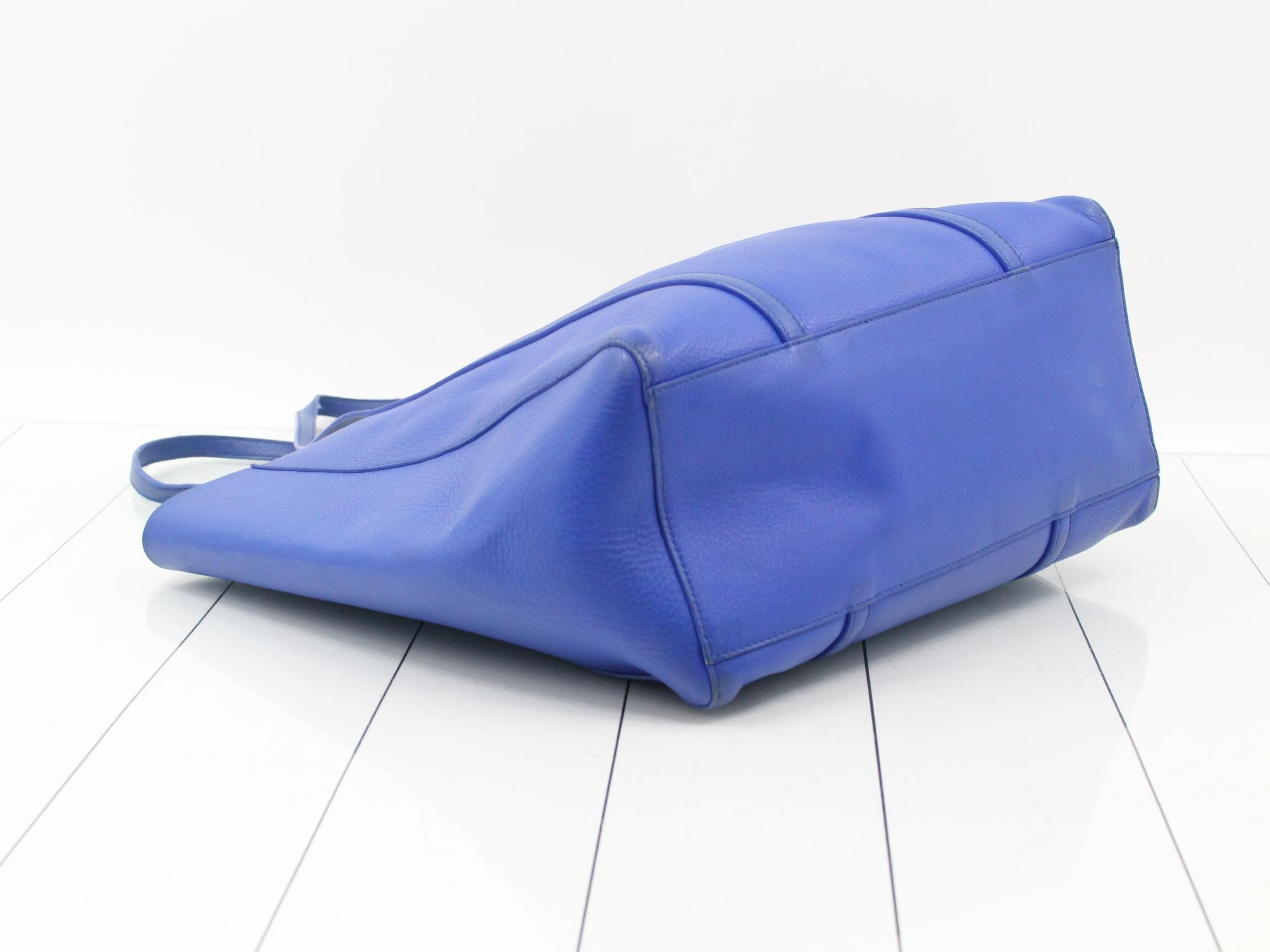 Everyday Leather Tote Bag, Blue — view 5