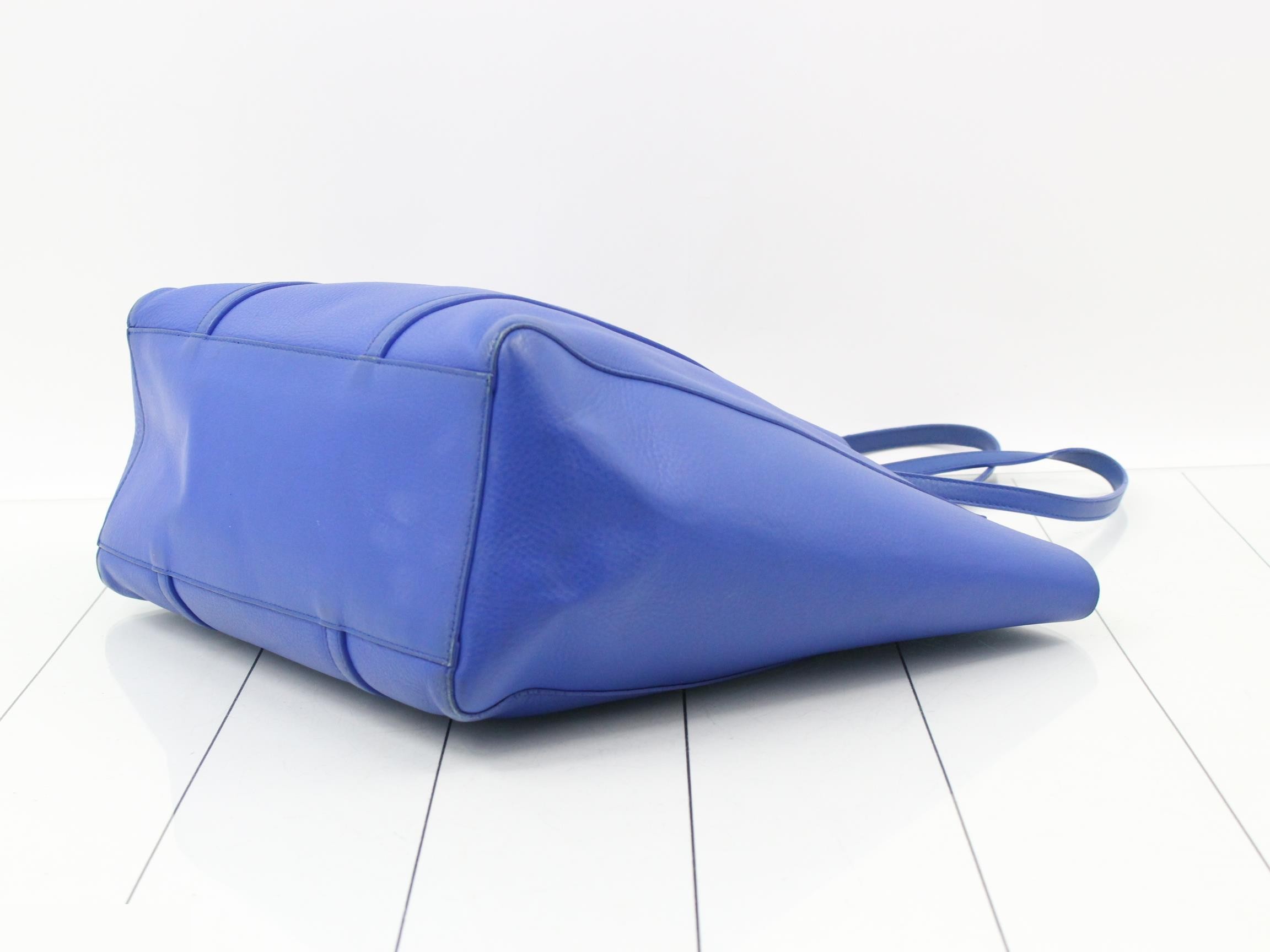 Everyday Leather Tote Bag, Blue — view 6