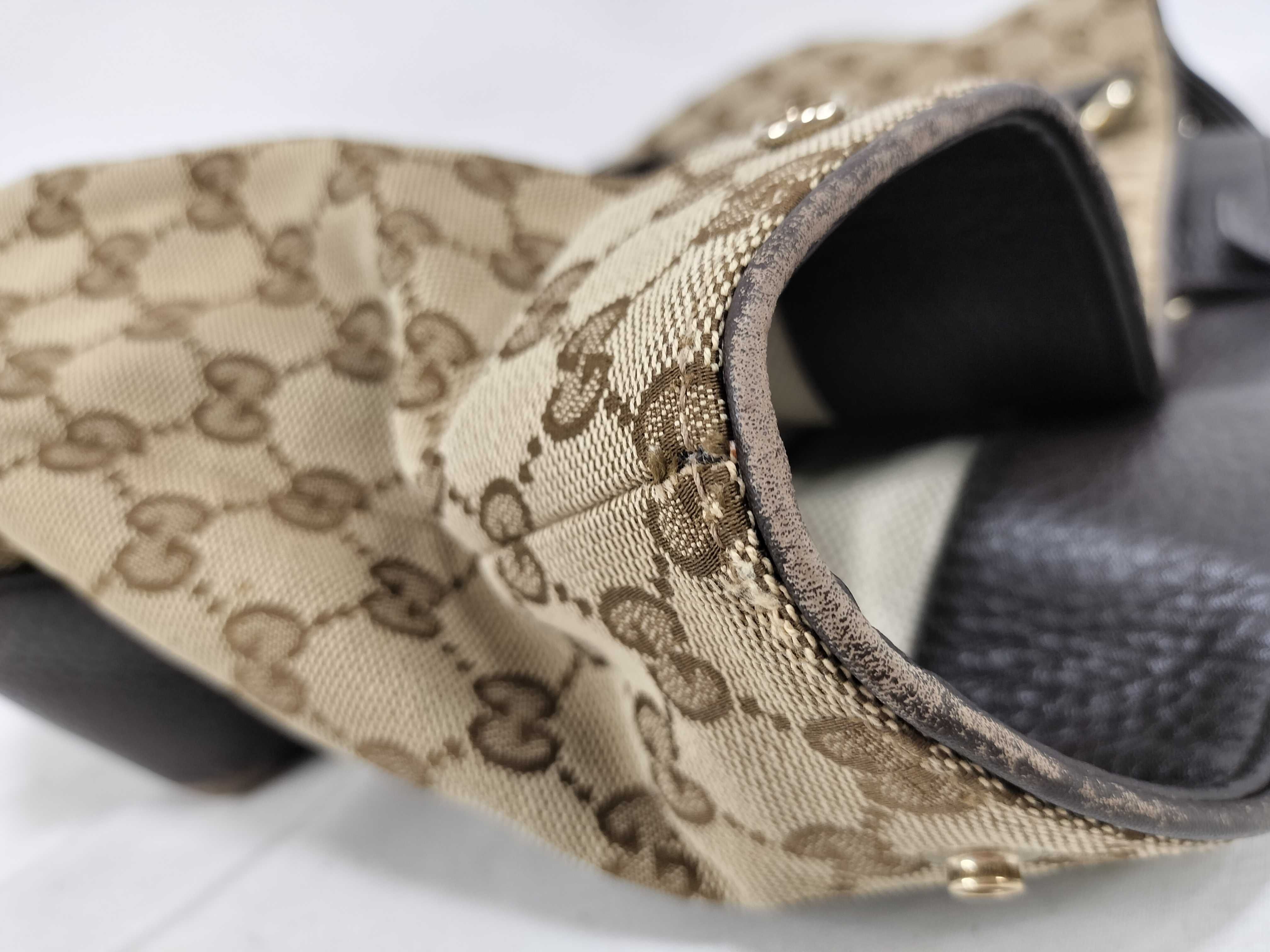 GG Canvas Tote Bag, Horsebit, Sherry Line, Brown Tote Bag — view 15