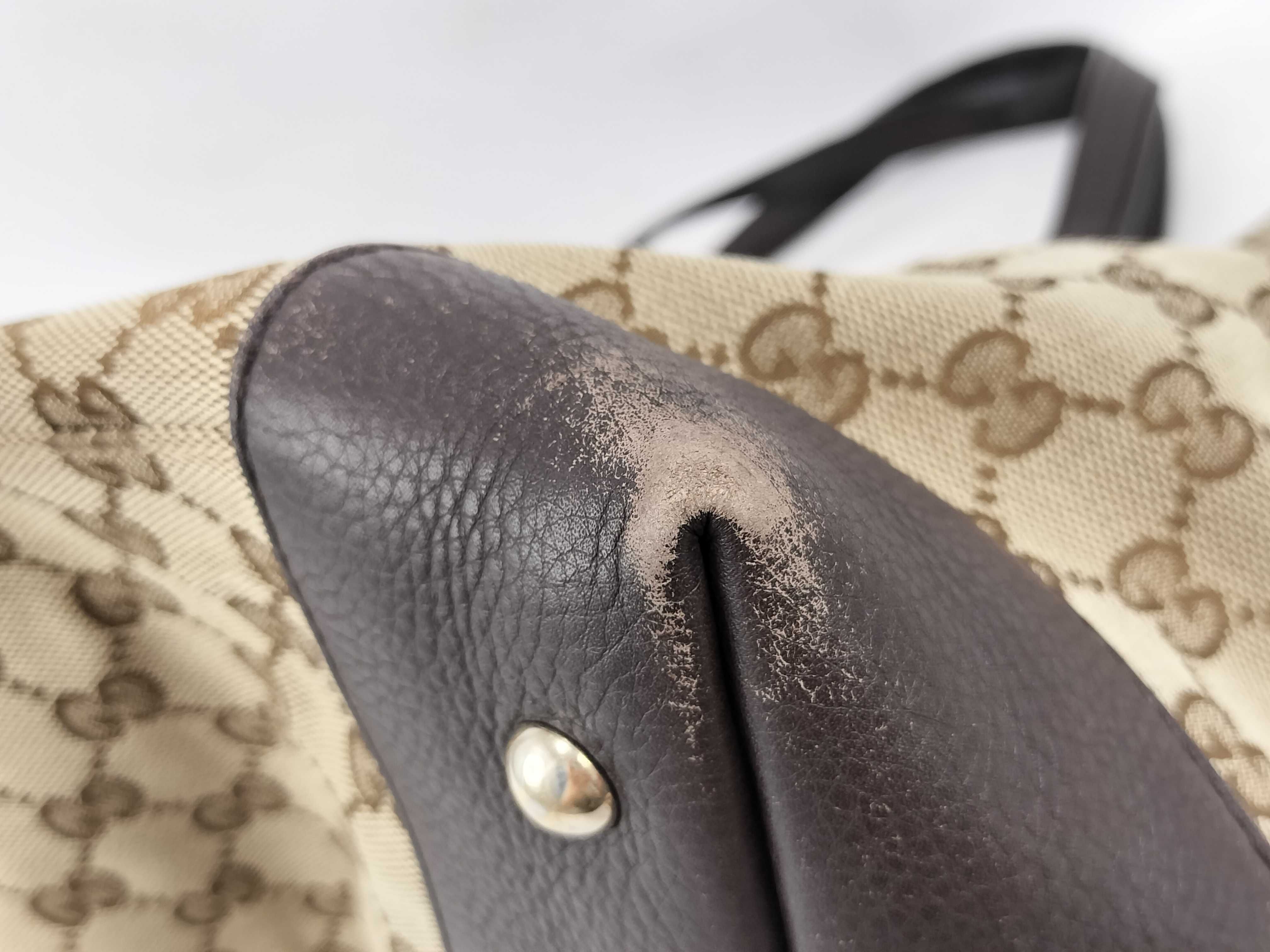 GG Canvas Tote Bag, Horsebit, Sherry Line, Brown Tote Bag — view 6