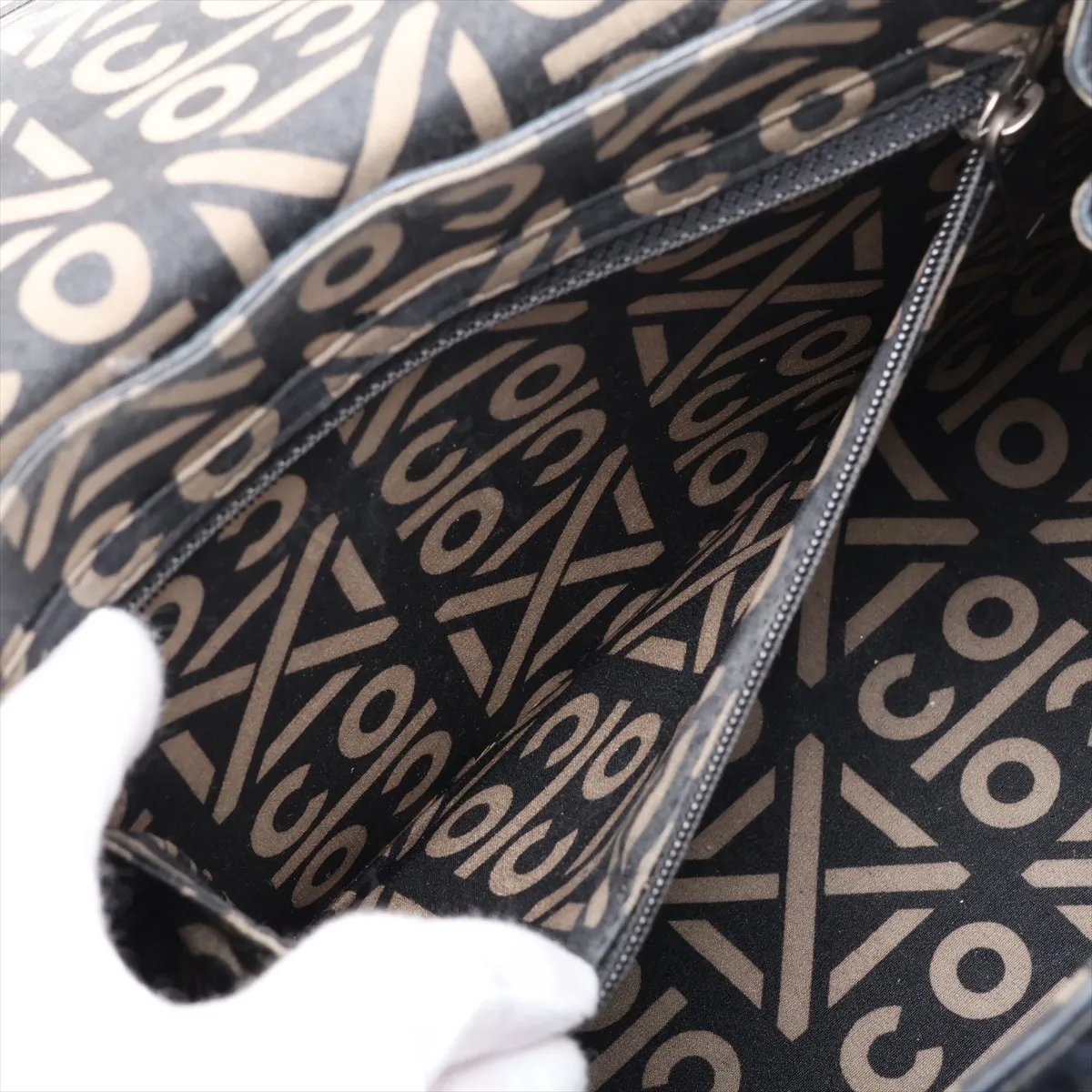 2.55 Lambskin Chain Shoulder Bag, Chocolate Bar pattern, Navy, Silver Hardware, 6299593, Serial Number 6-series, Handle repaired by an aftermarket company. — view 8