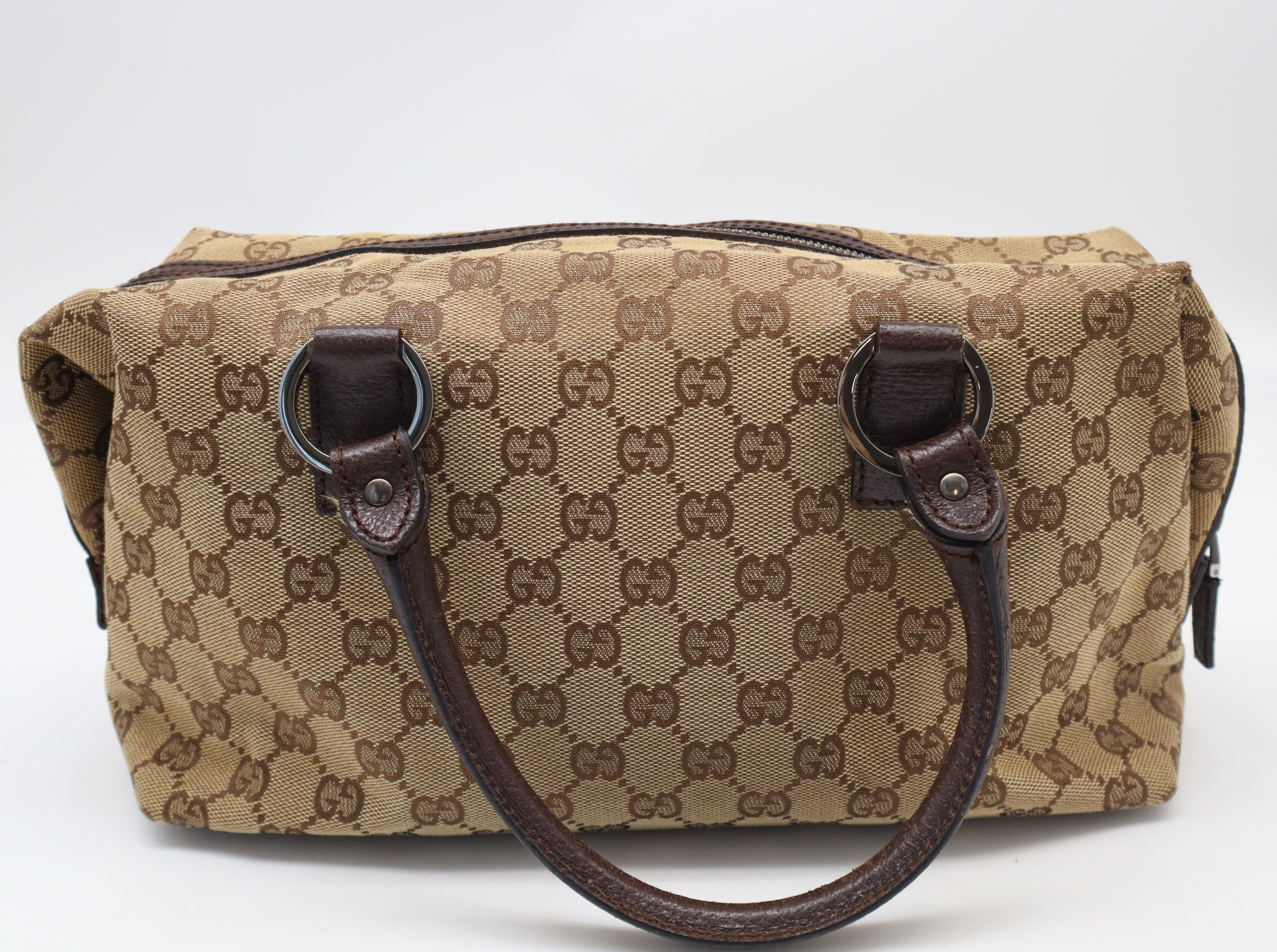 113009GG Canvas Mini Boston Bag with Dust Bag — view 2
