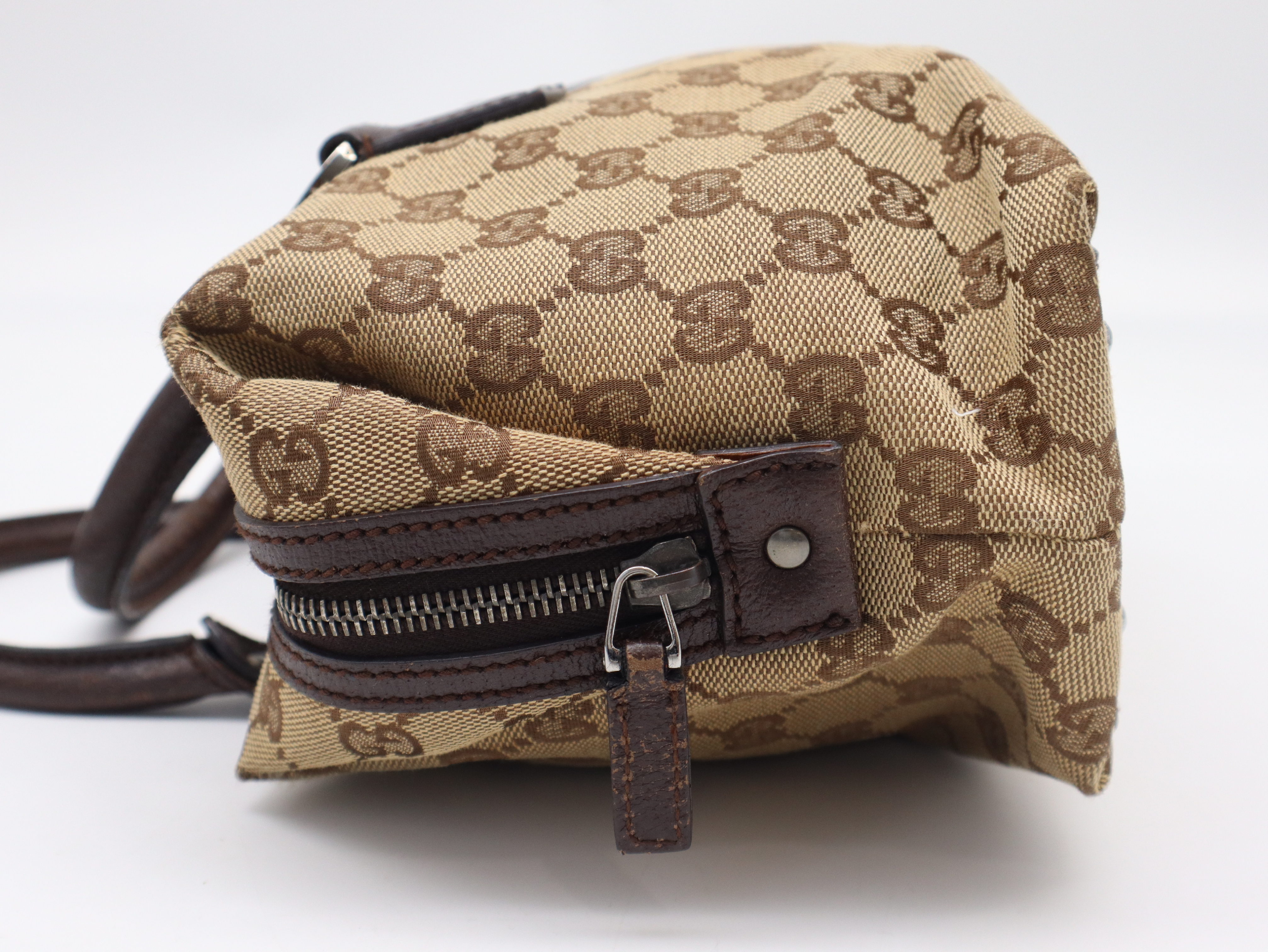 113009GG Canvas Mini Boston Bag with Dust Bag — view 3