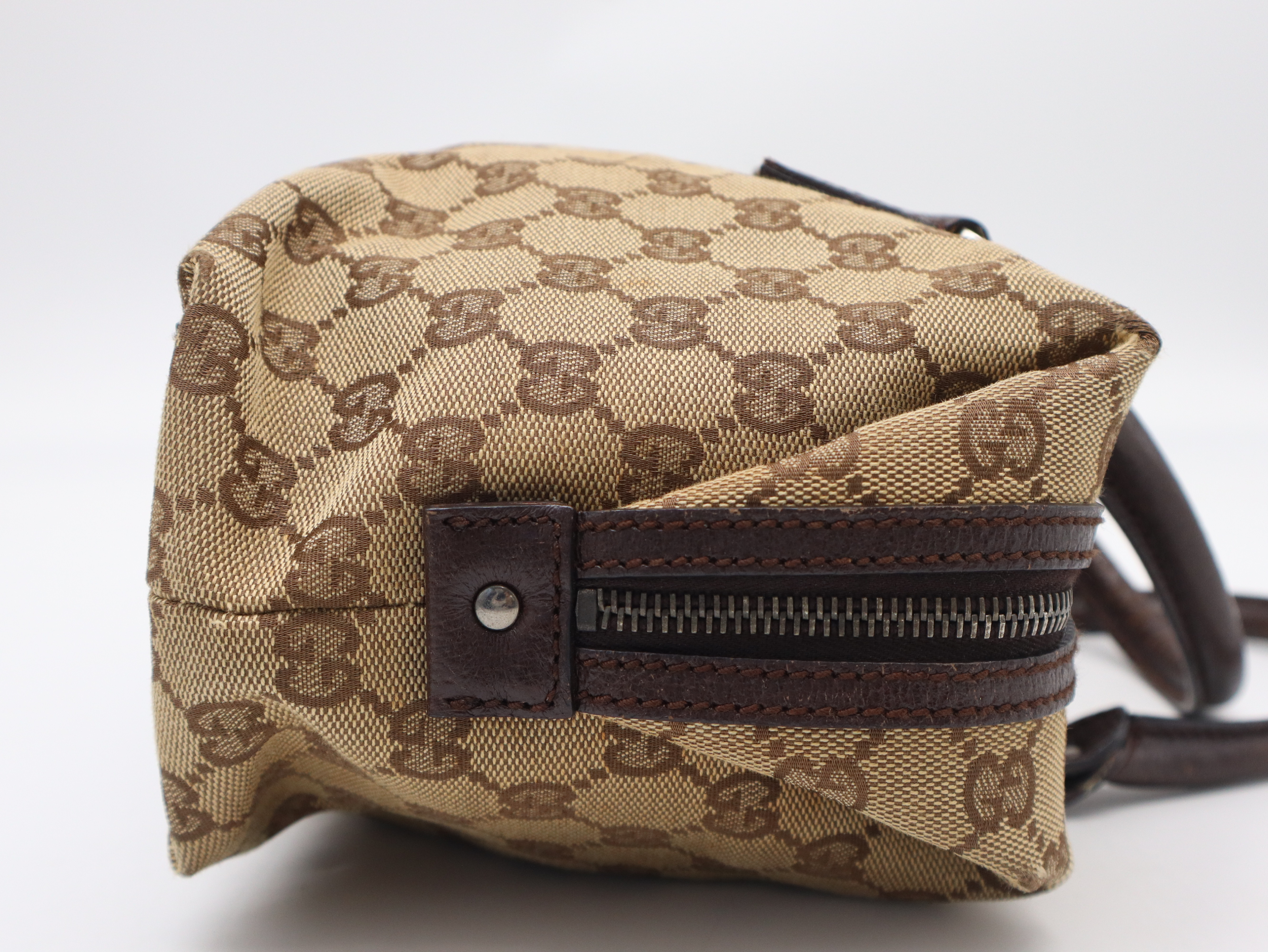 113009GG Canvas Mini Boston Bag with Dust Bag — view 4