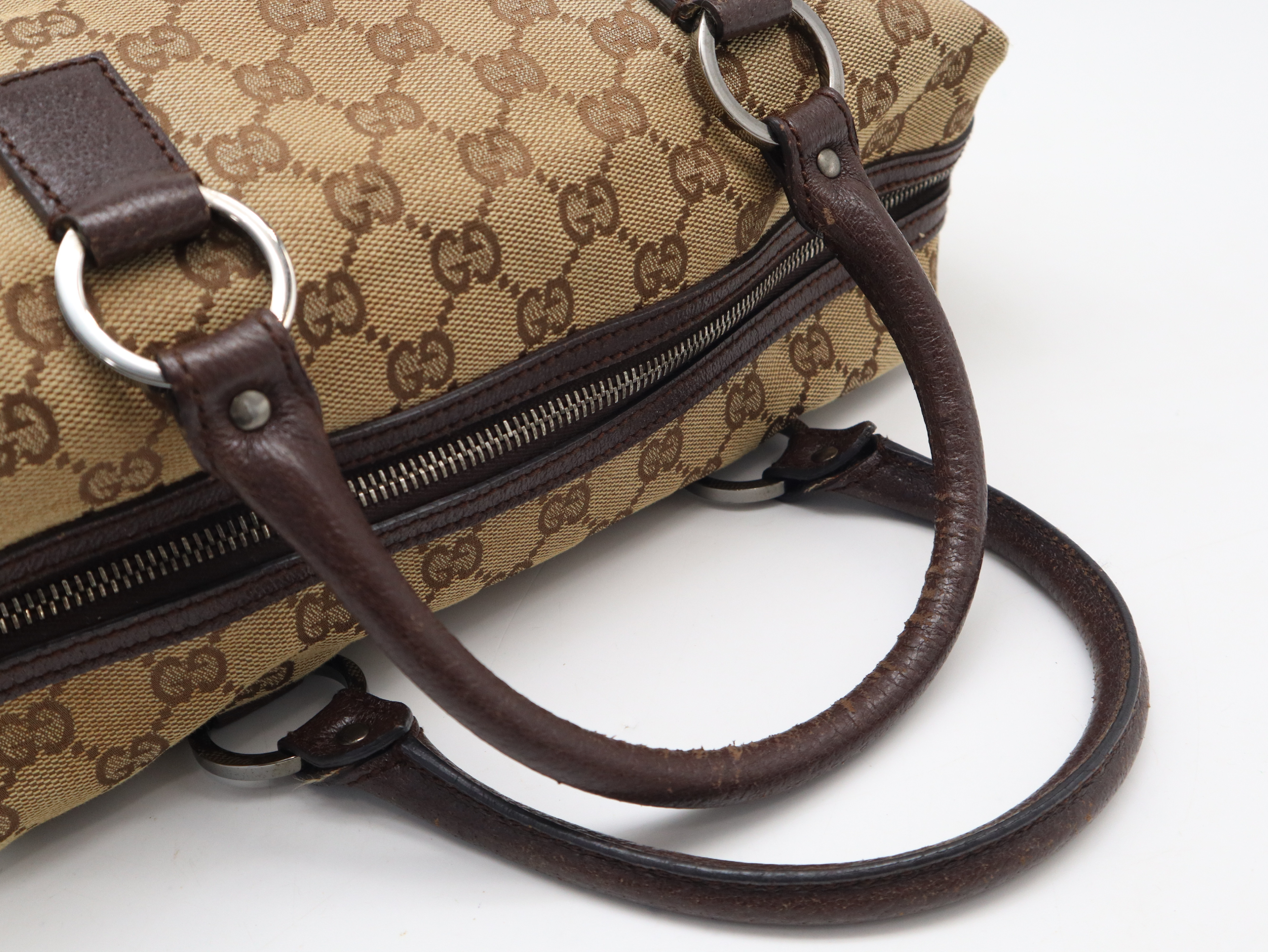 113009GG Canvas Mini Boston Bag with Dust Bag — view 6