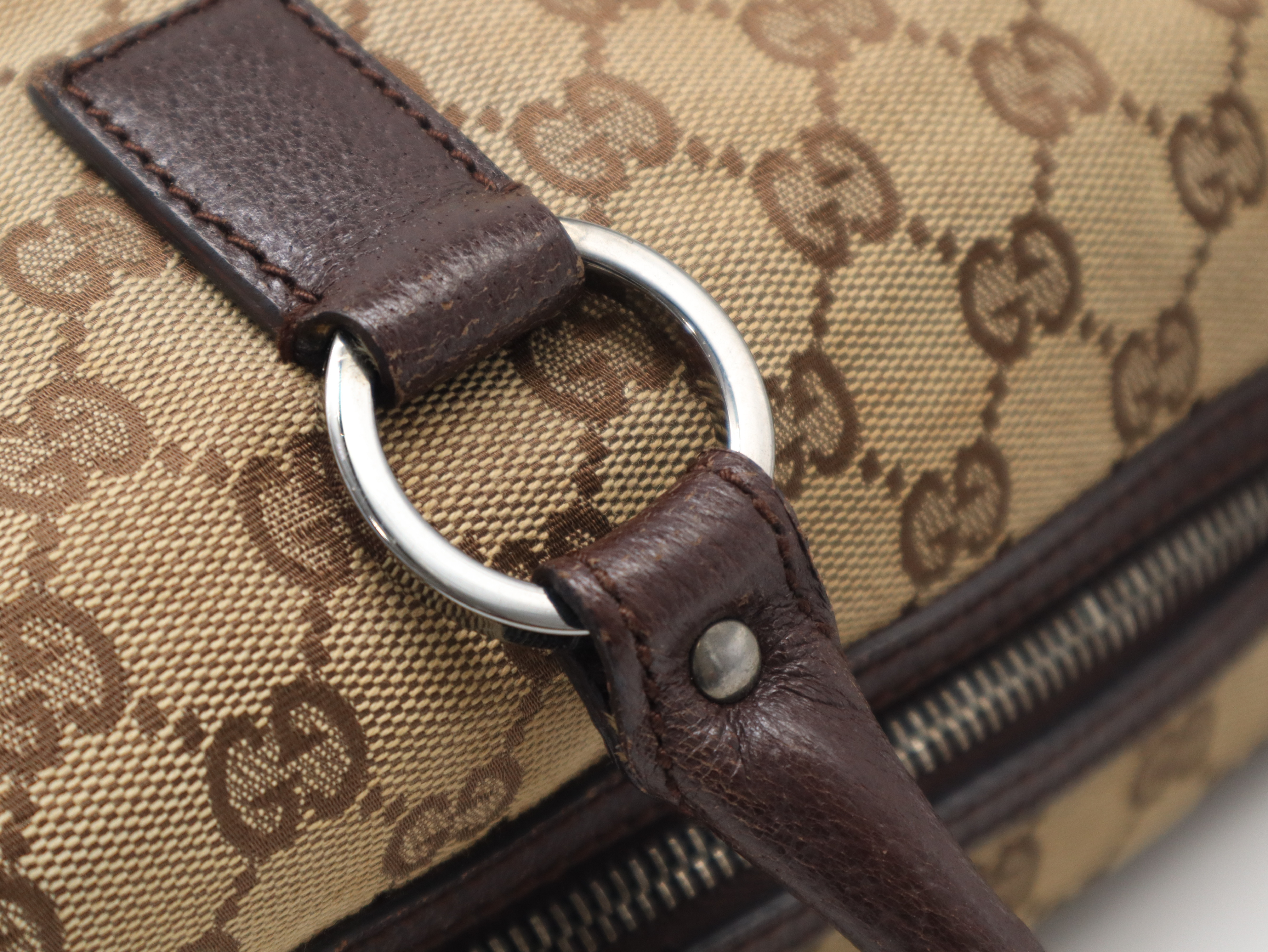 113009GG Canvas Mini Boston Bag with Dust Bag — view 7