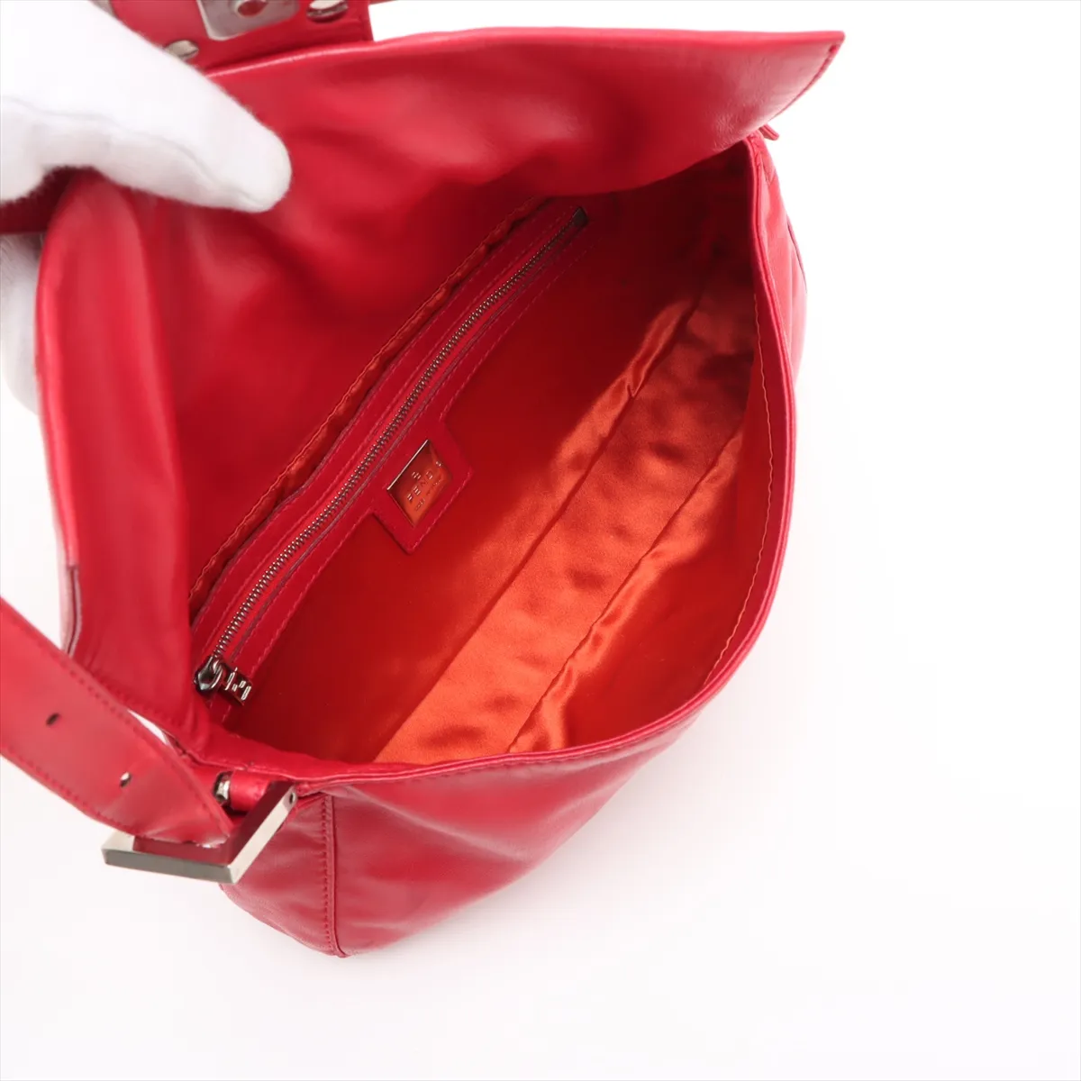 Mamma Bucket Leather Shoulder Bag Red 26424 — view 7