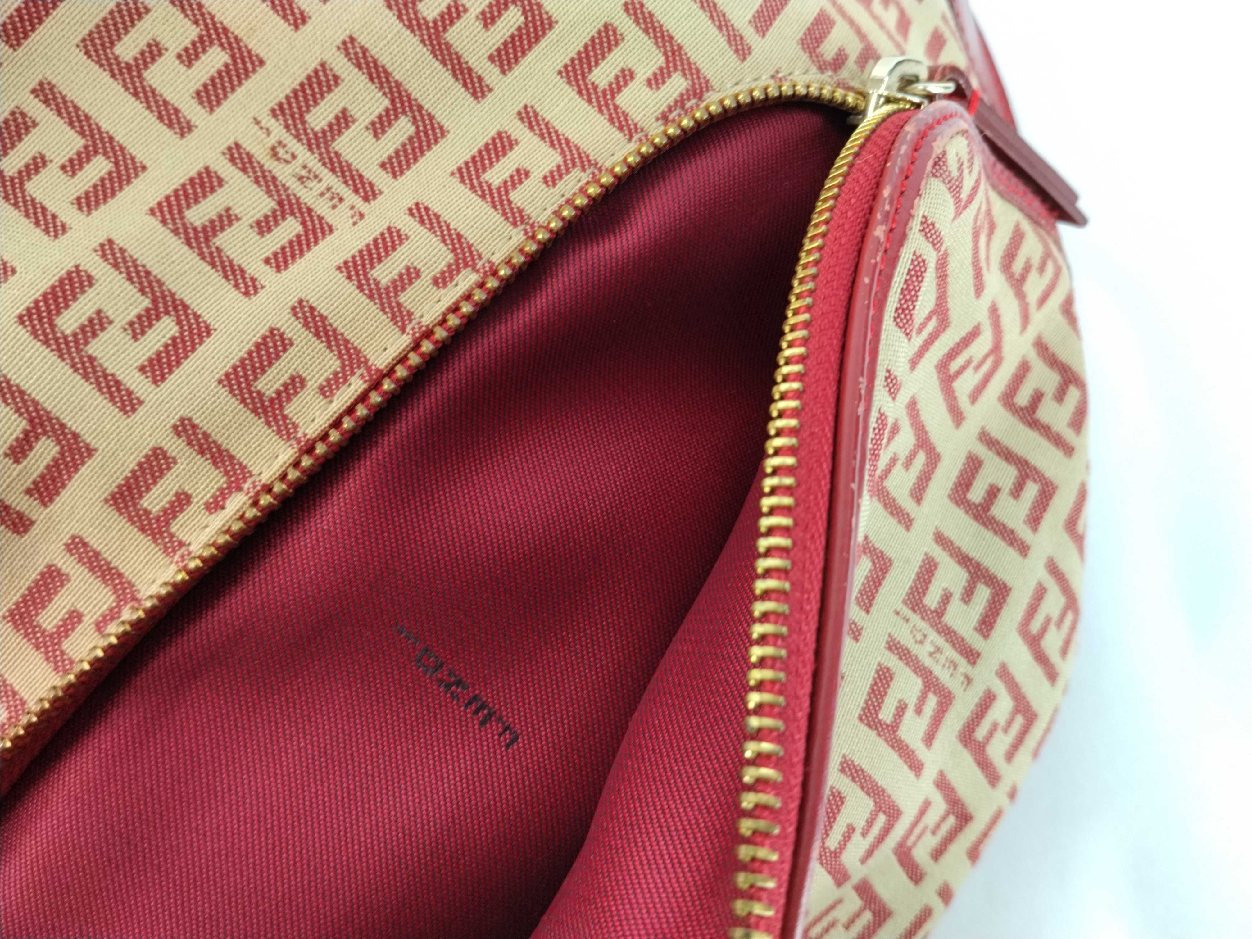 Zucca pattern Fendi Zucchino handbag, red handbag — view 14