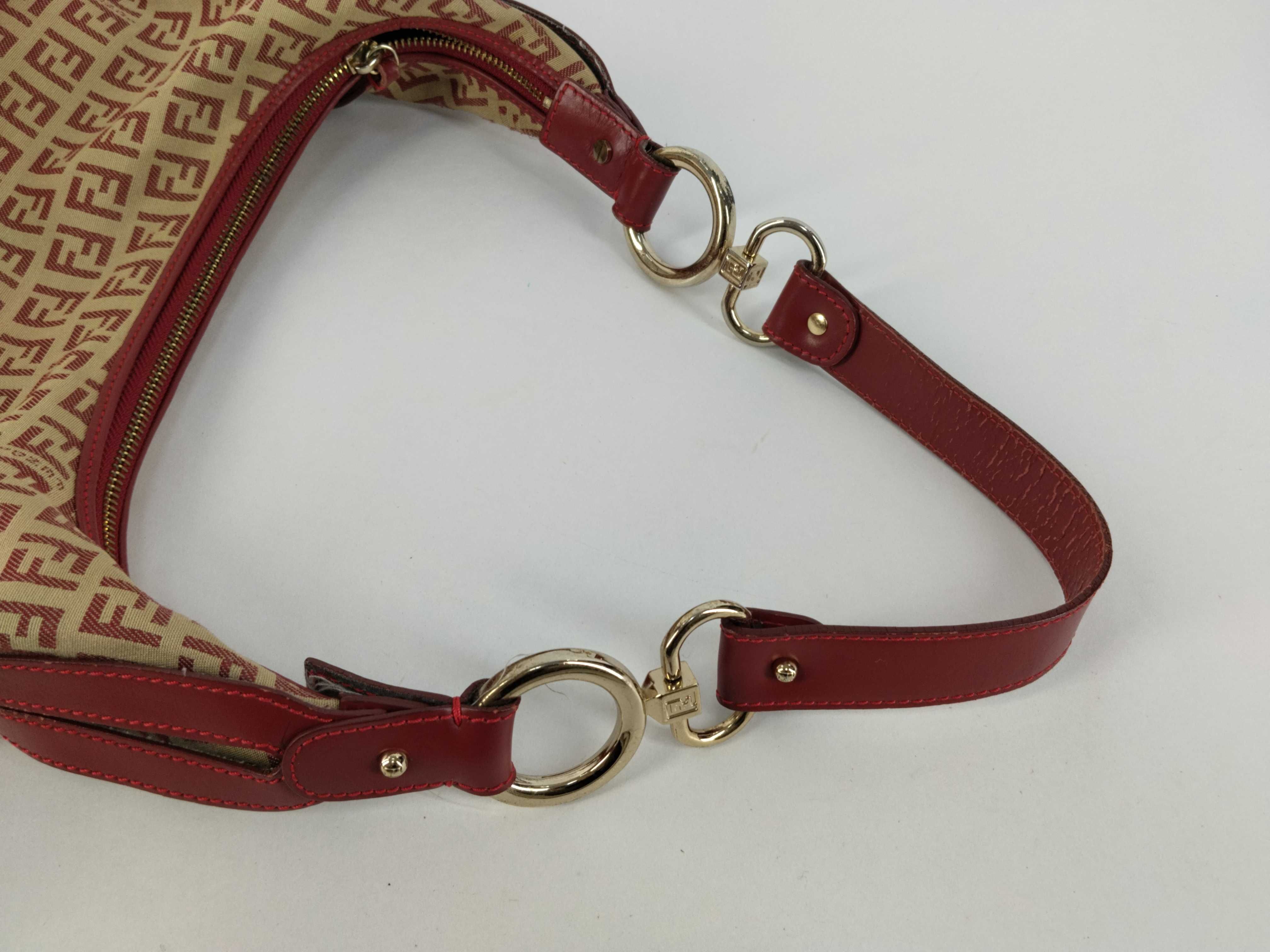 Zucca pattern Fendi Zucchino handbag, red handbag — view 3