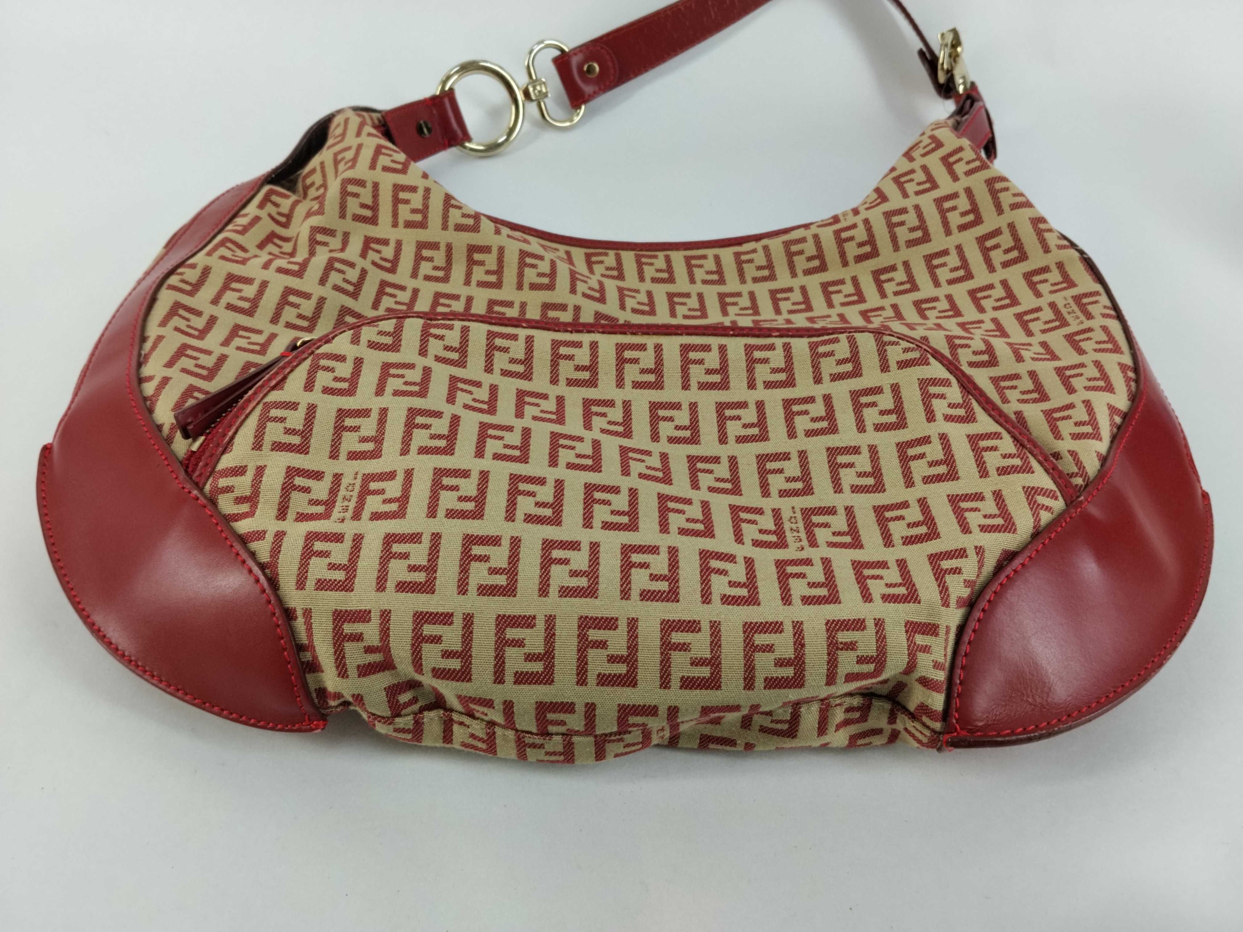 Zucca pattern Fendi Zucchino handbag, red handbag — view 7