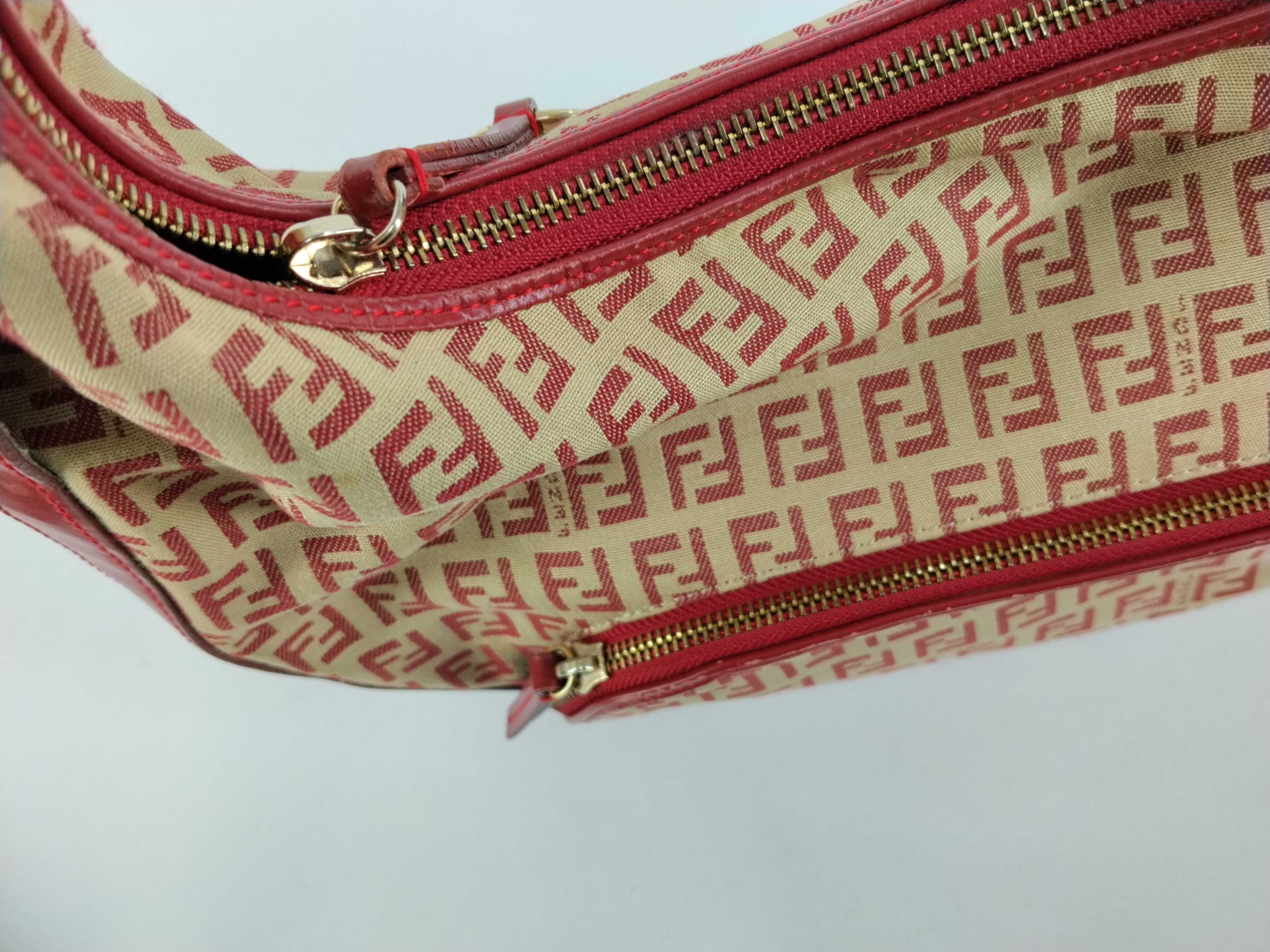 Zucca pattern Fendi Zucchino handbag, red handbag — view 8