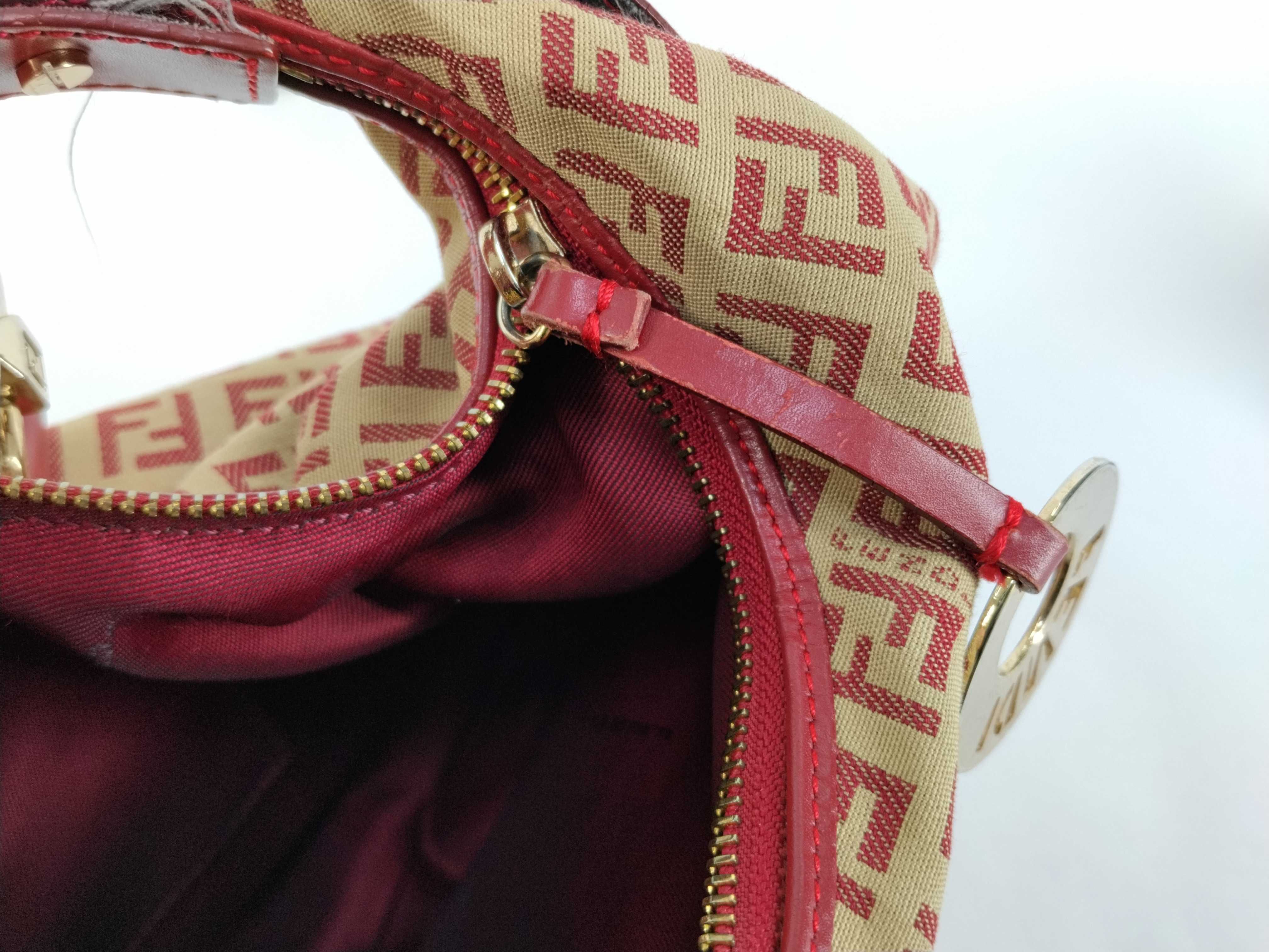 Zucca pattern Fendi Zucchino handbag, red handbag — view 10