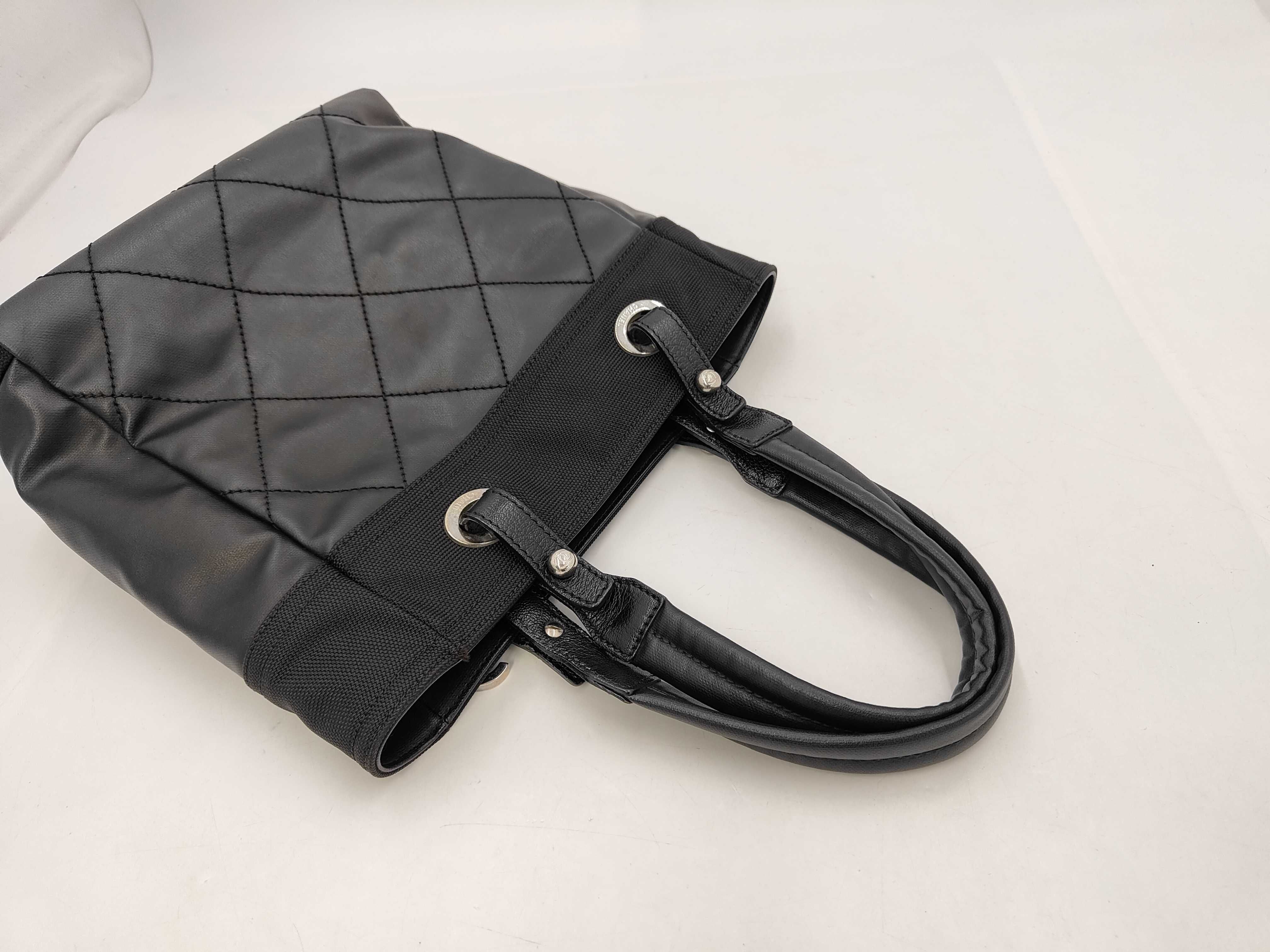 Paris Biarritz Tote PM Tote Bag, Silver Hardware, Black, with Seal and Card, 14176774, with Guarantee Card. — view 5