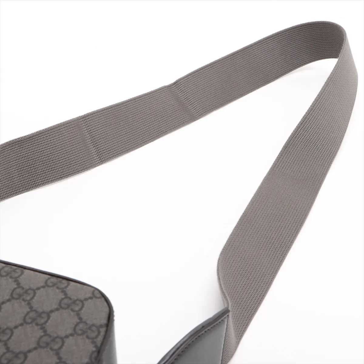 GG Supreme PVC x Leather Shoulder Bag, Gray, 767190 — view 5