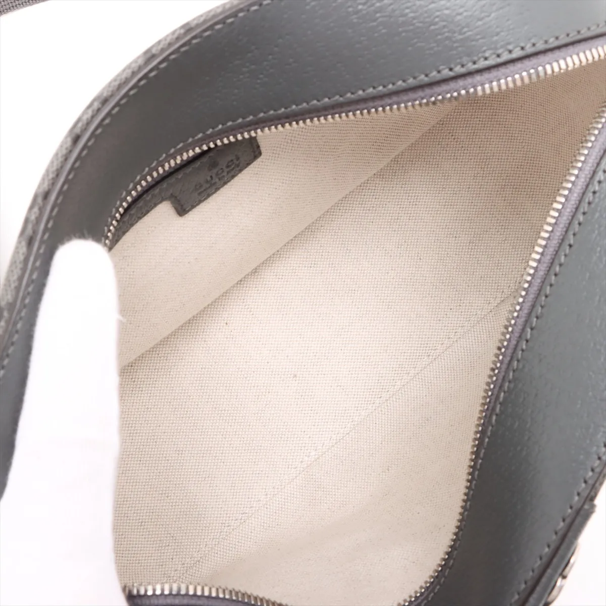 GG Supreme PVC x Leather Shoulder Bag, Gray, 767190 — view 6