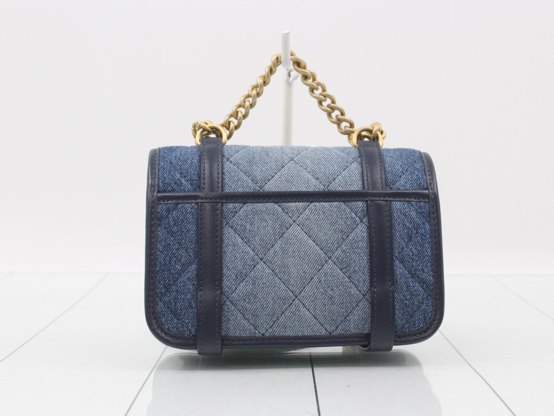 denim messenger chain shoulder bag — view 2