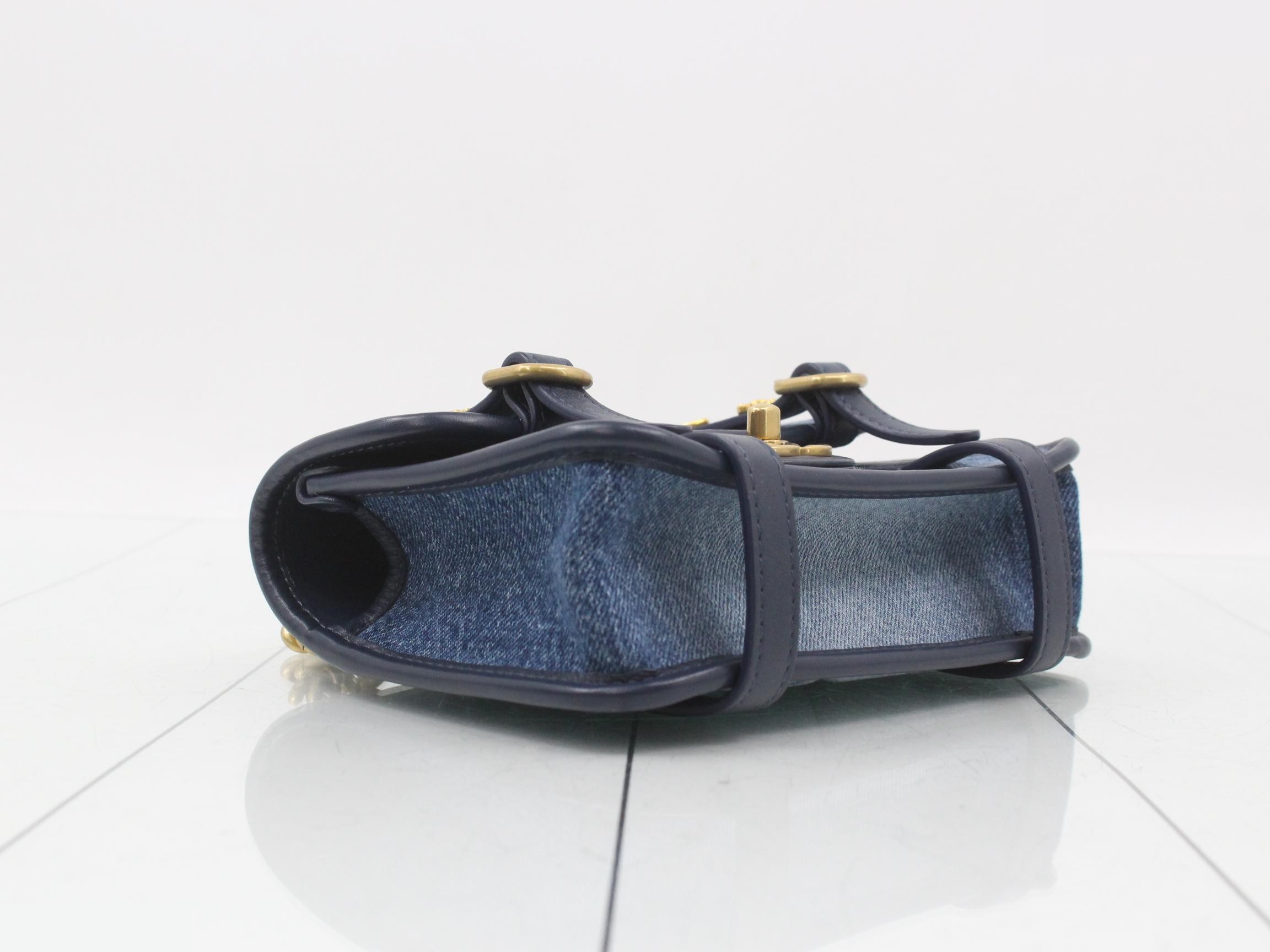 denim messenger chain shoulder bag — view 5