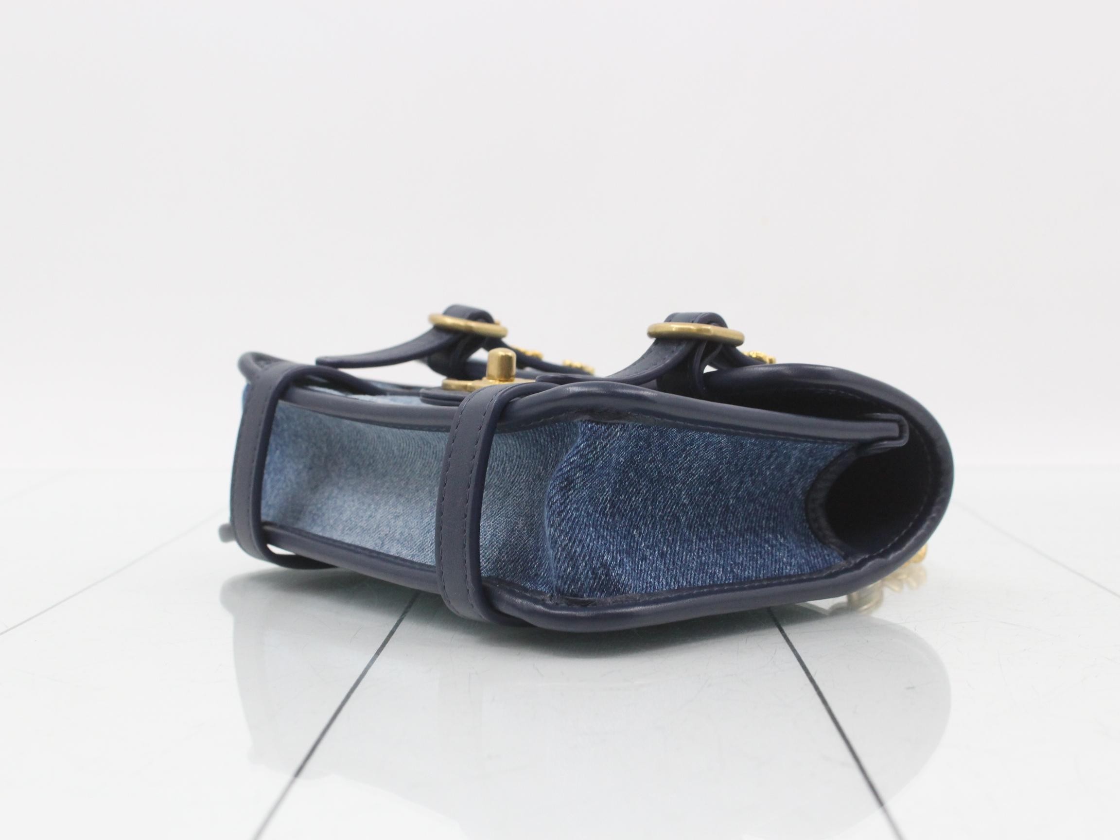 denim messenger chain shoulder bag — view 6
