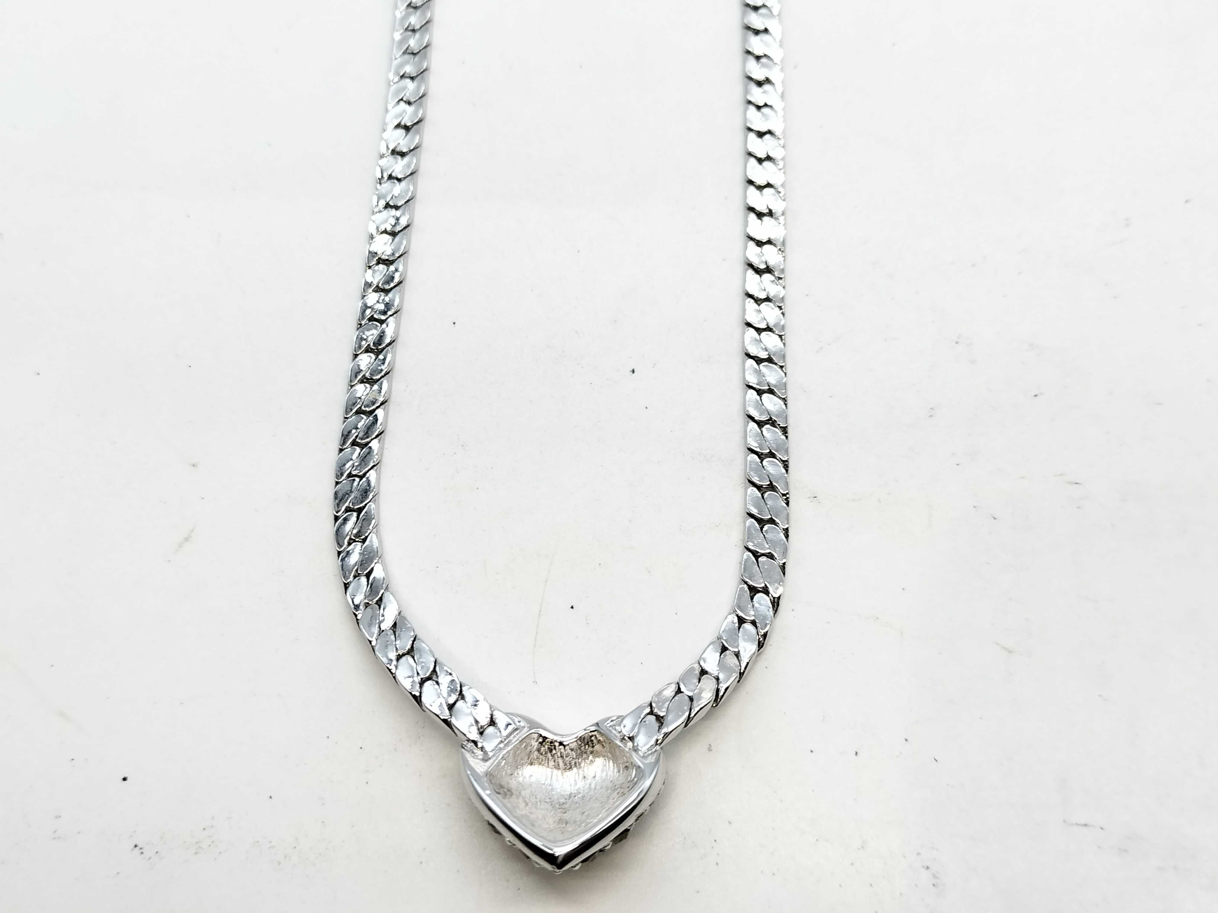 Rhinestone Heart Necklace — view 3