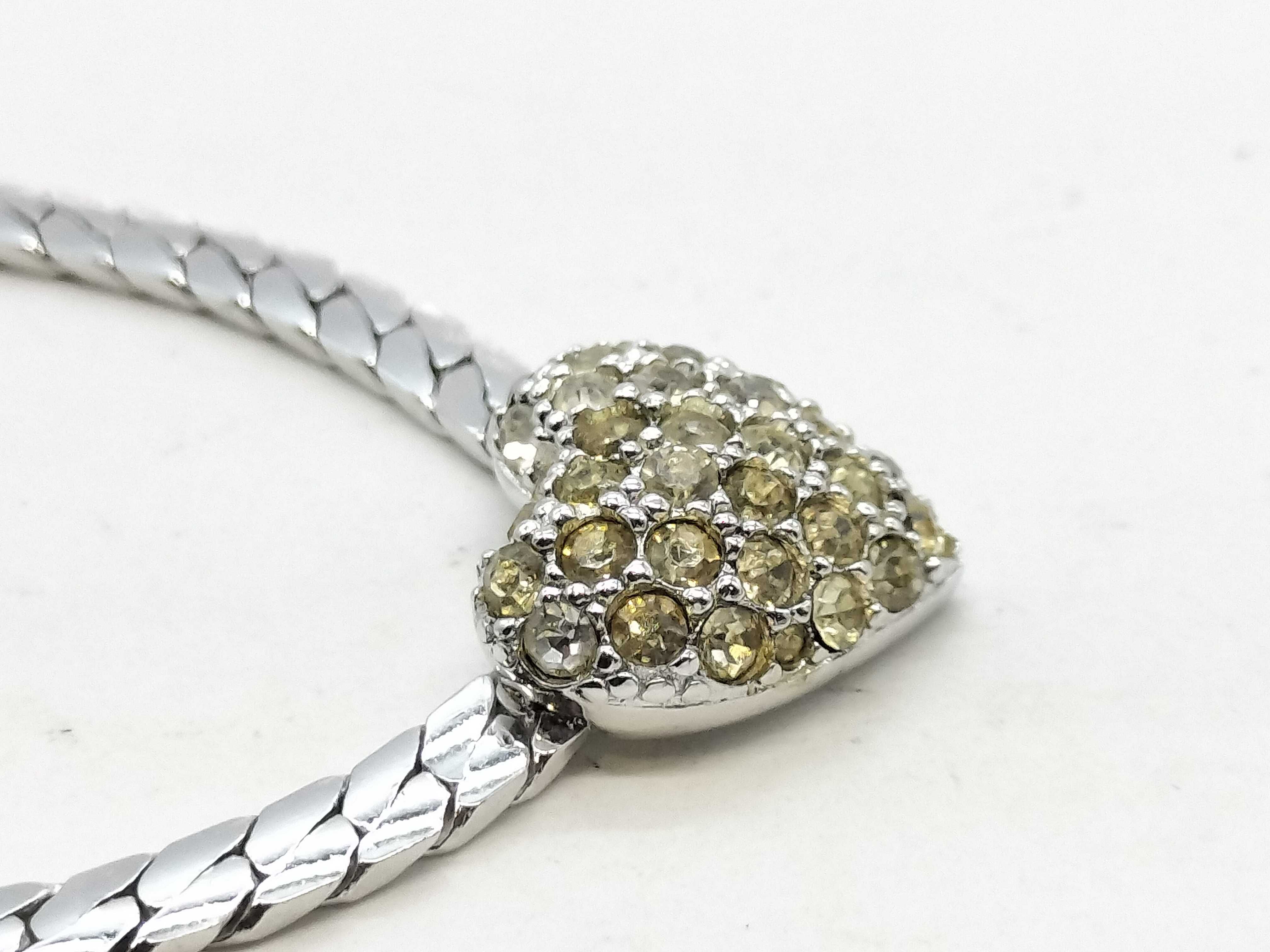 Rhinestone Heart Necklace — view 4