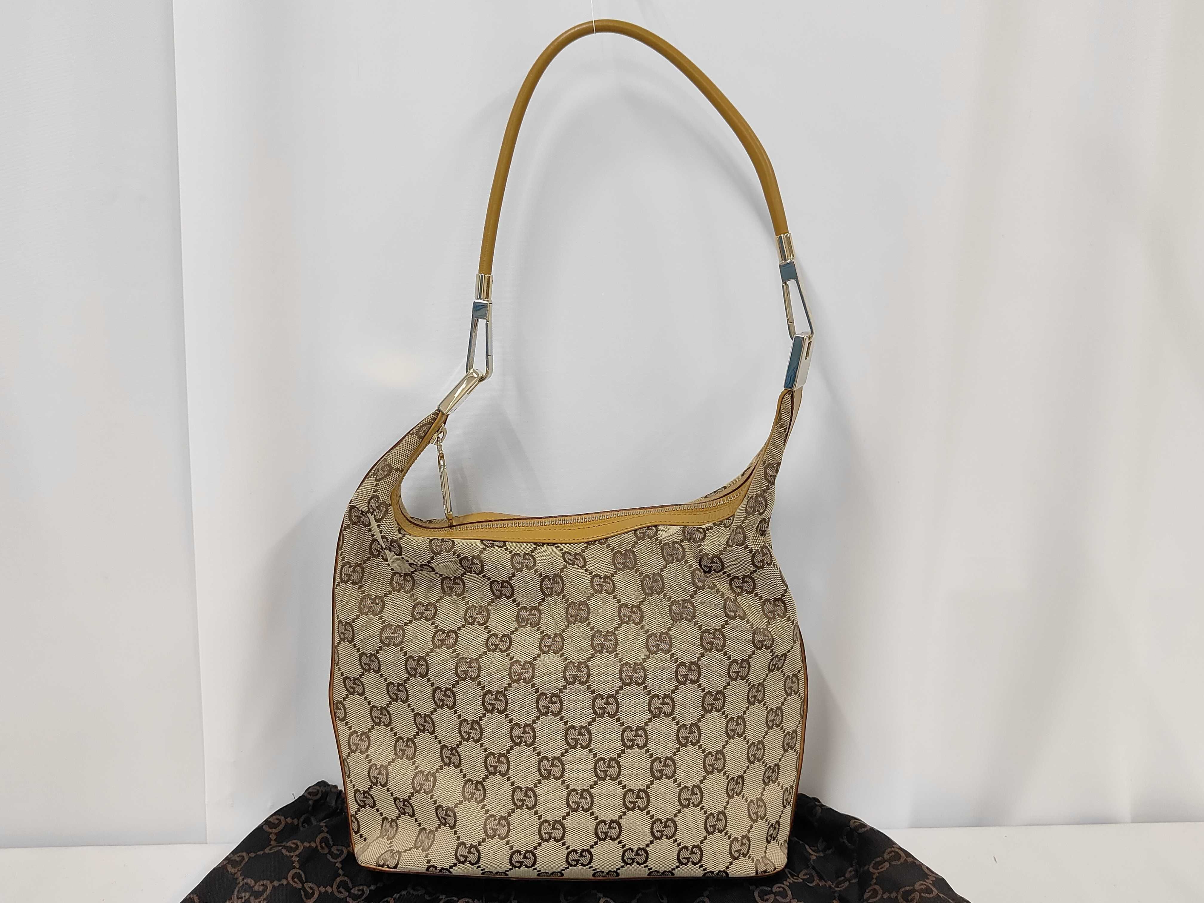 001・3814GG Canvas Shoulder Bag with Dust Bag
