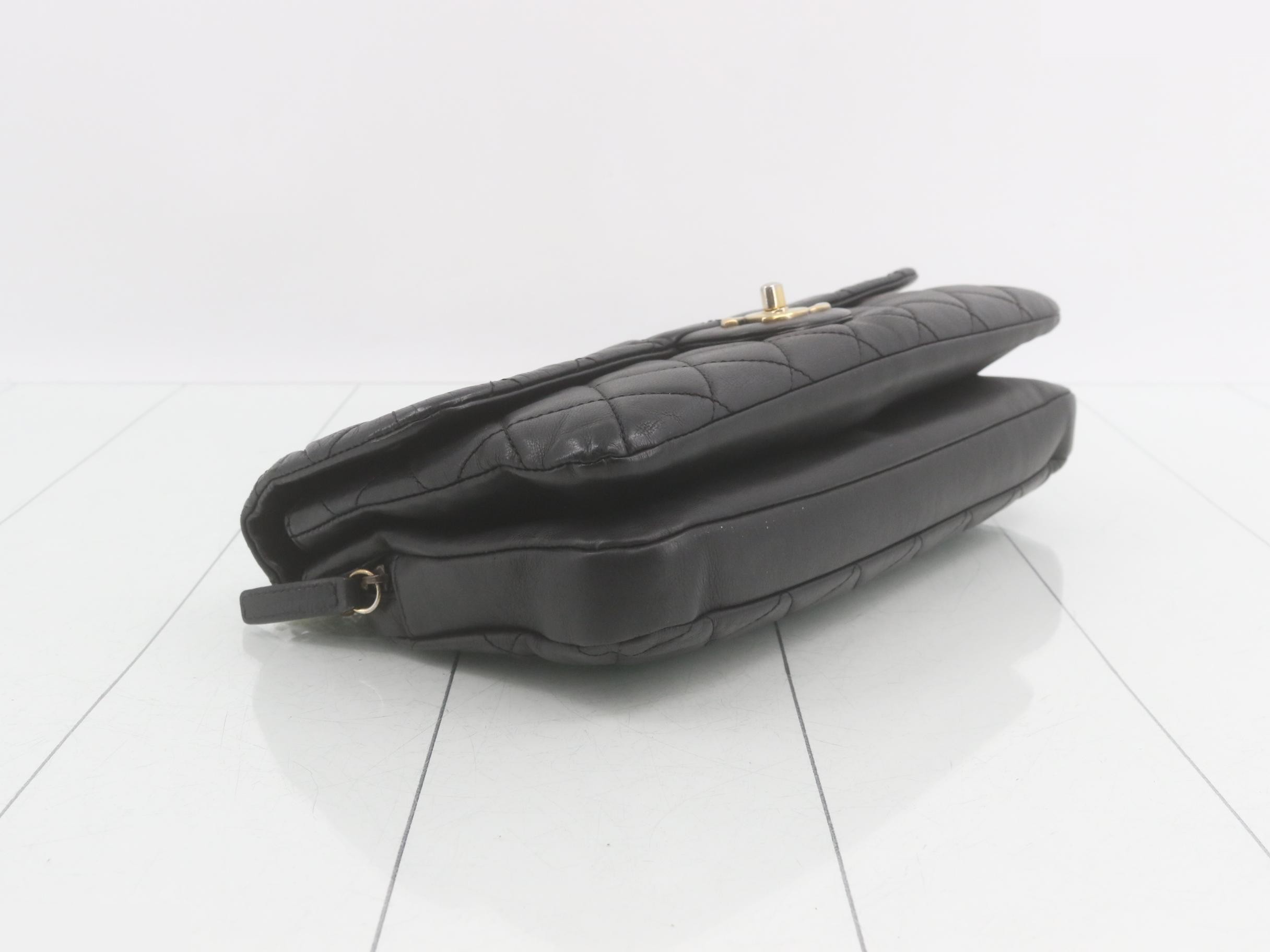 Matelassé Leather Double Chain Shoulder Bag — view 5