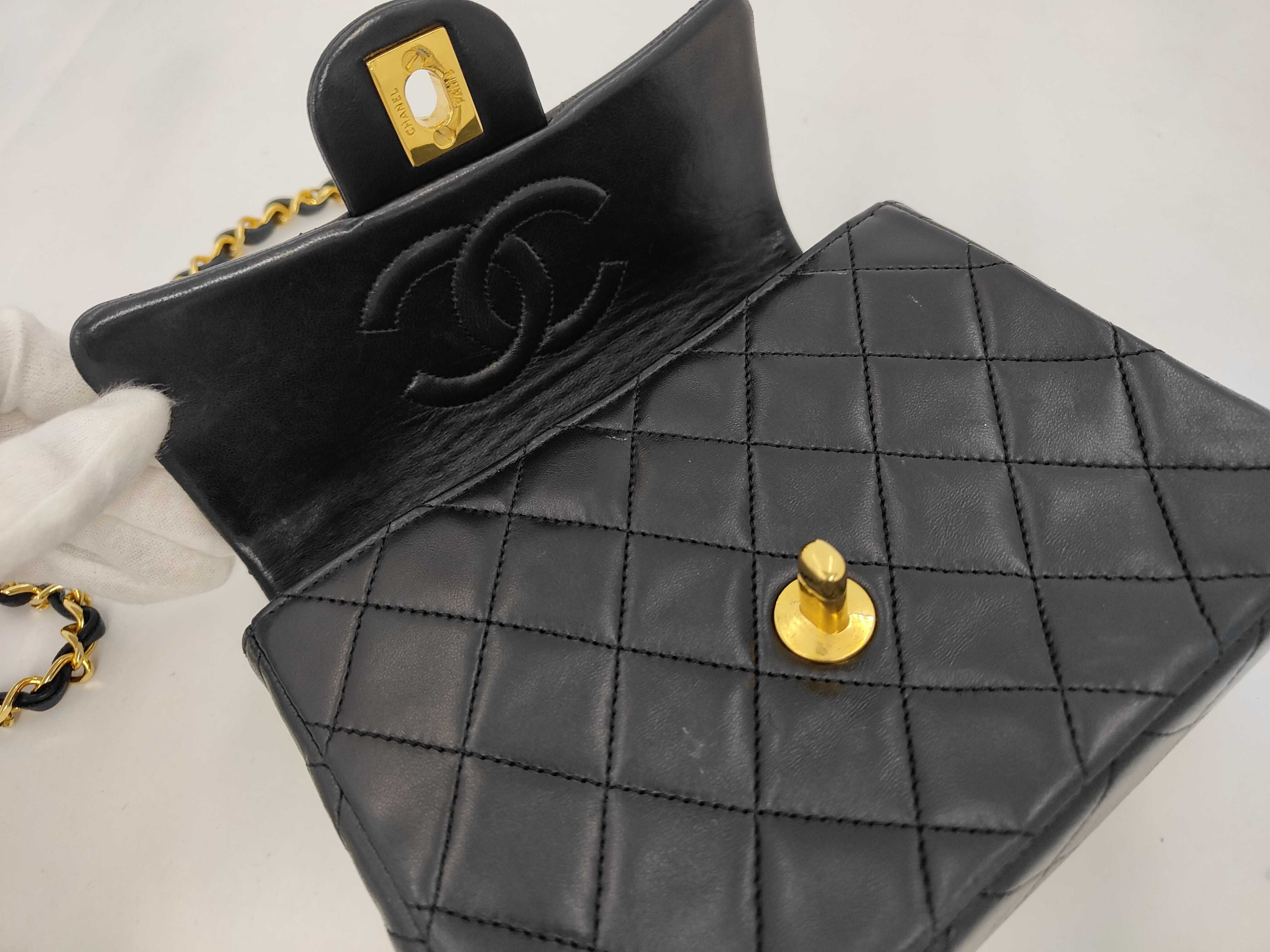 Mini Matelassé Lambskin Shoulder Bag with Gold Hardware (Serial Number 08) - Includes Card and Seal — view 8