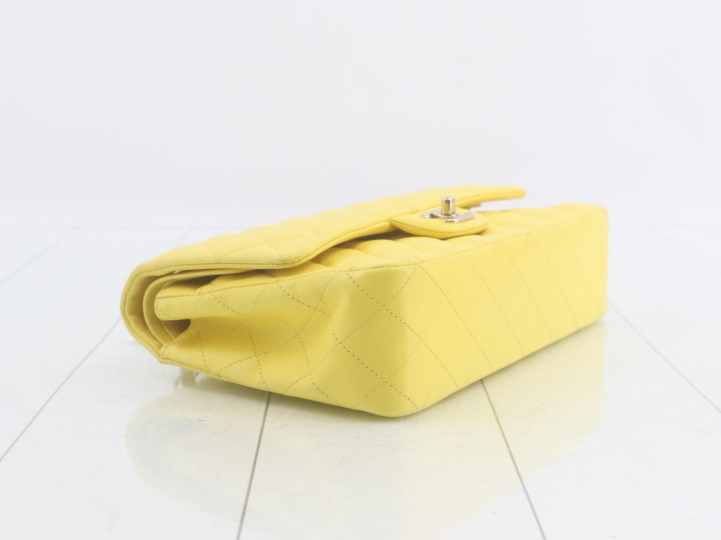 Matelassé Double Flap Shoulder Bag, Yellow, Serial Number 15 — view 5
