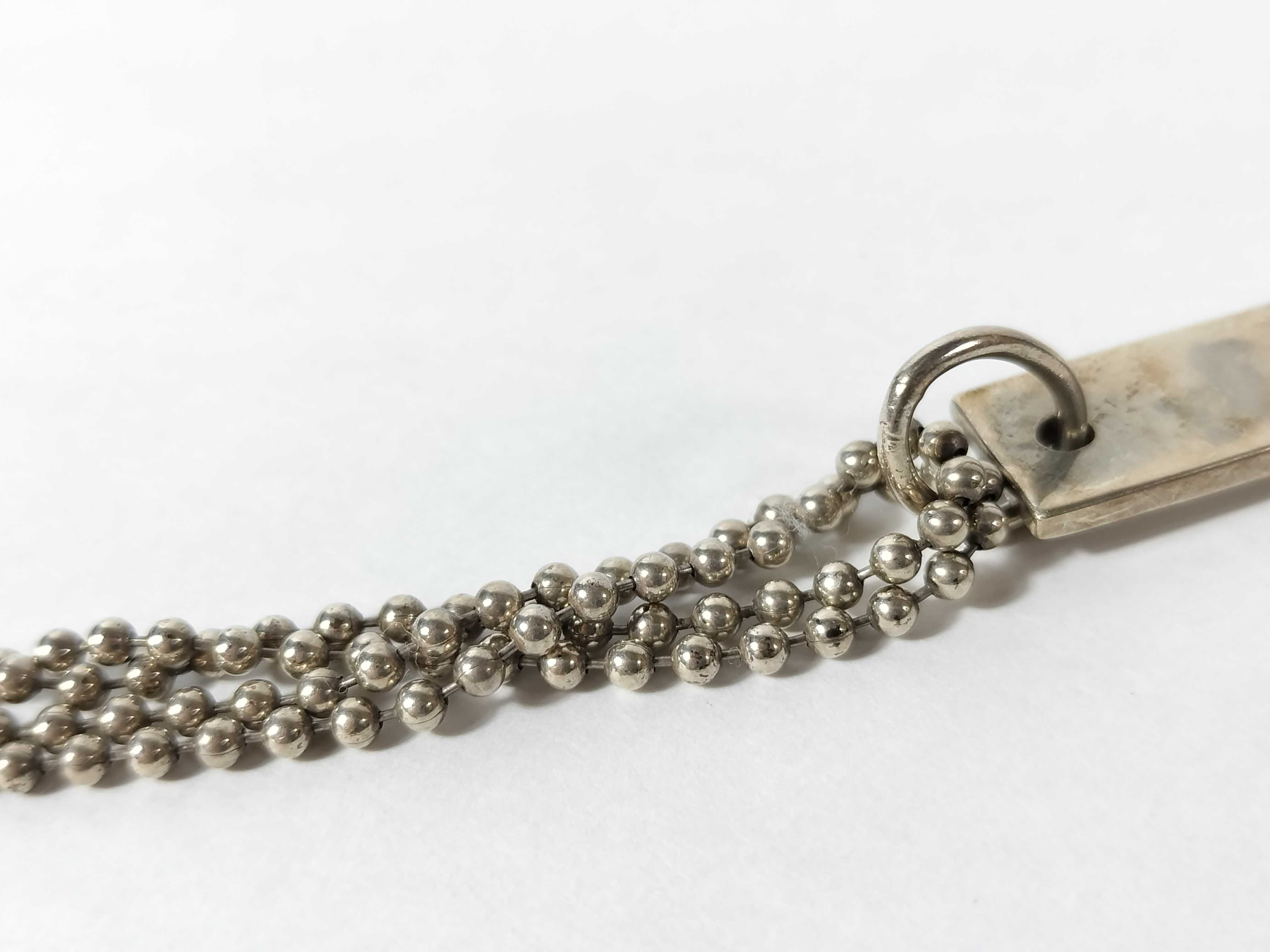 Logo Plate Double Ball Chain Sterling Silver 925 Necklace — view 8
