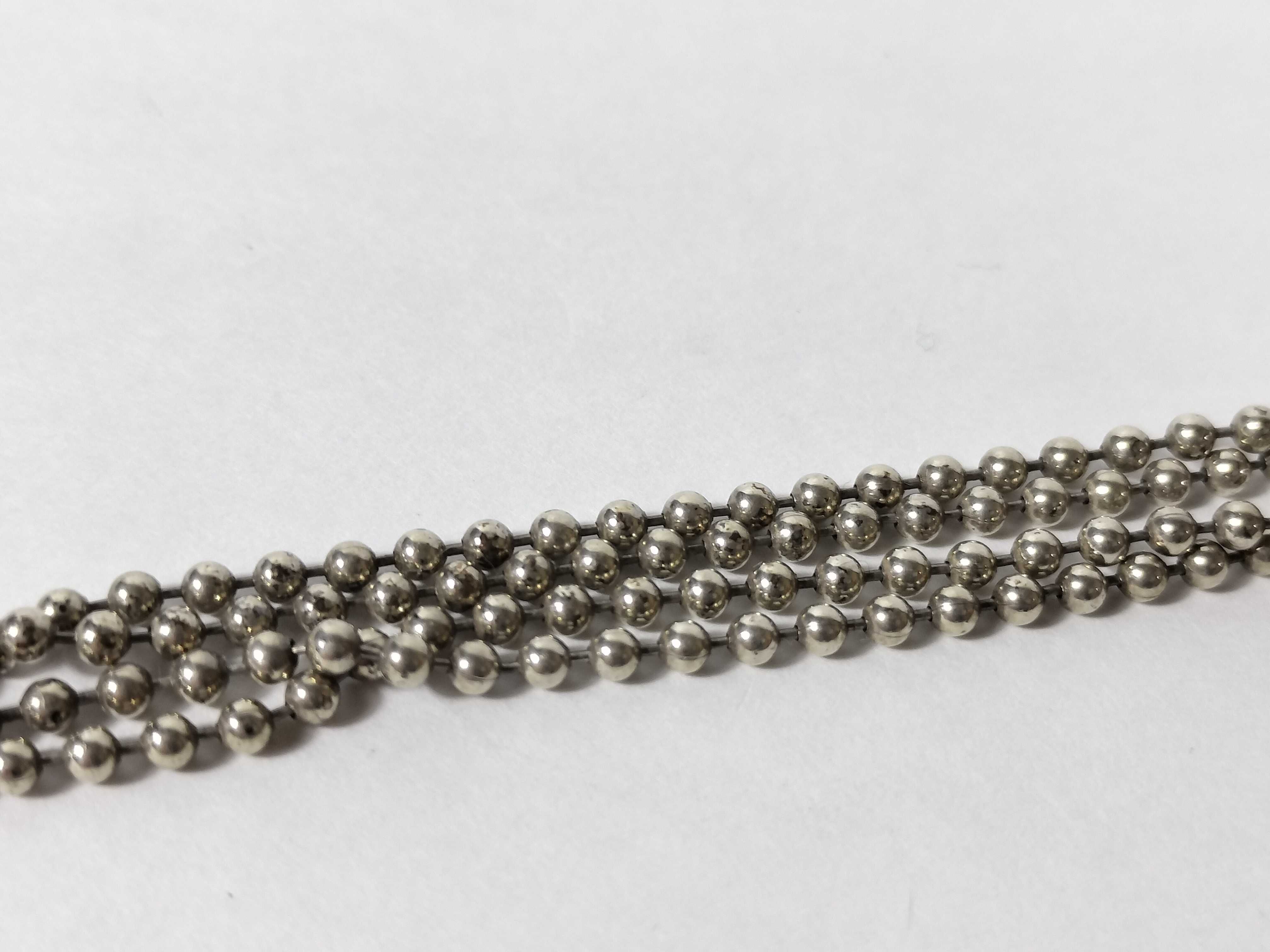 Logo Plate Double Ball Chain Sterling Silver 925 Necklace — view 9