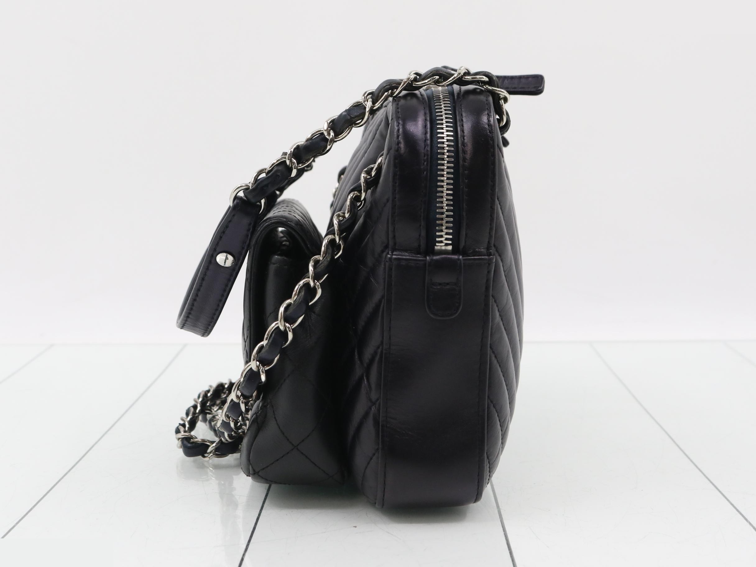 Twin Lambskin Chain Shoulder Bag — view 3