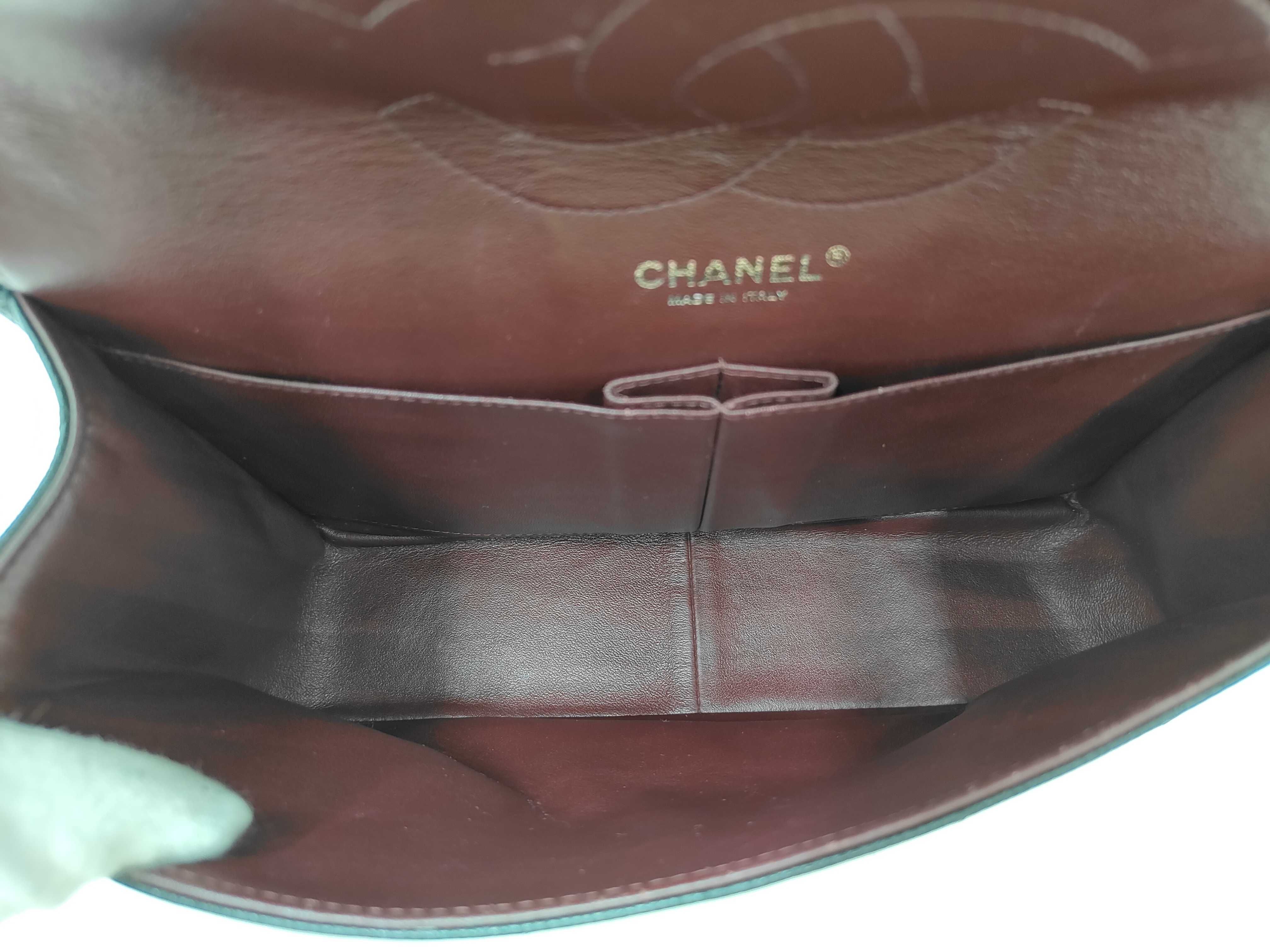 Matelassé Caviar Skin Double Flap Black Shoulder Bag — view 12