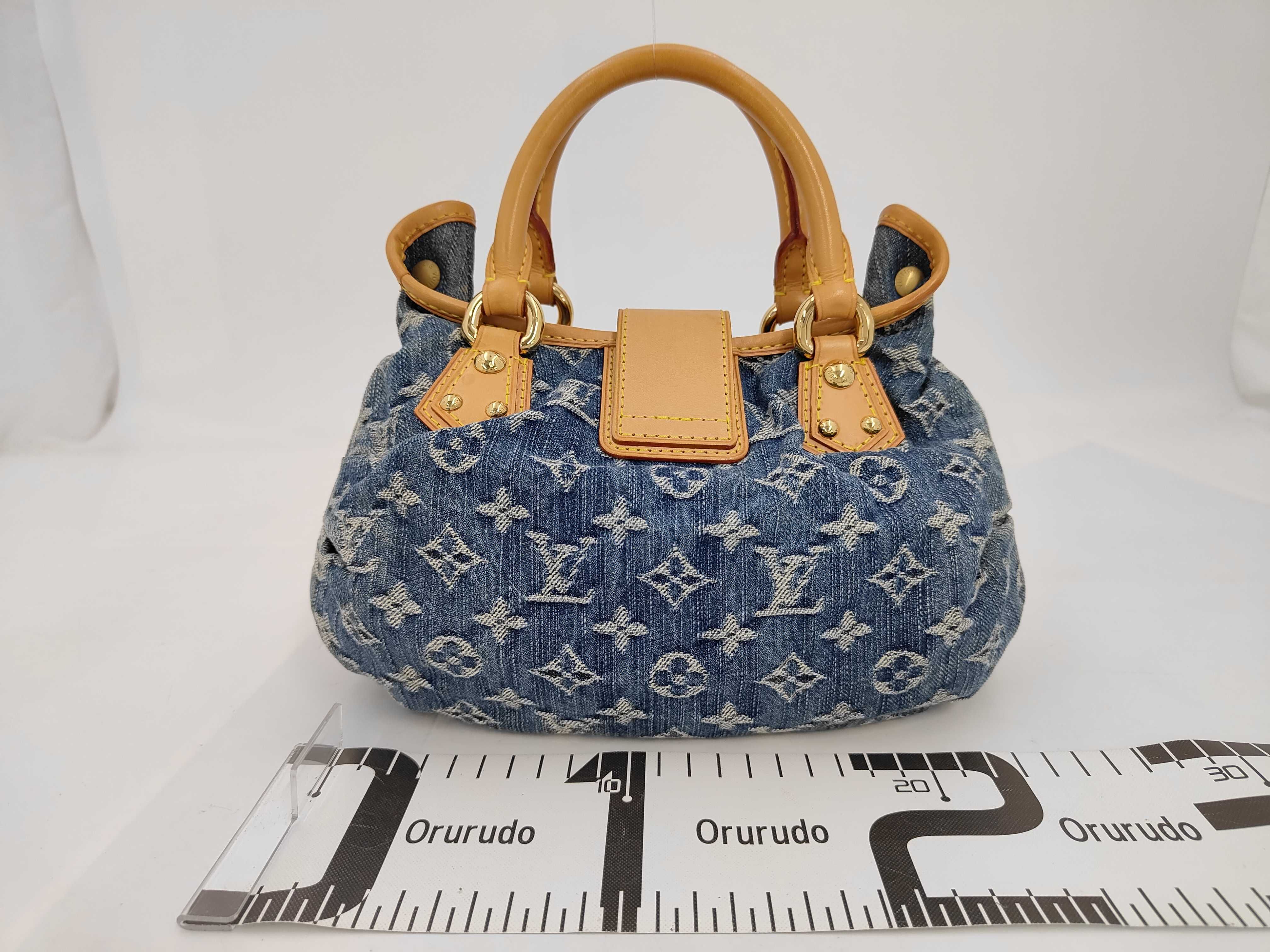 Monogram Denim Pleated Handbag — view 2