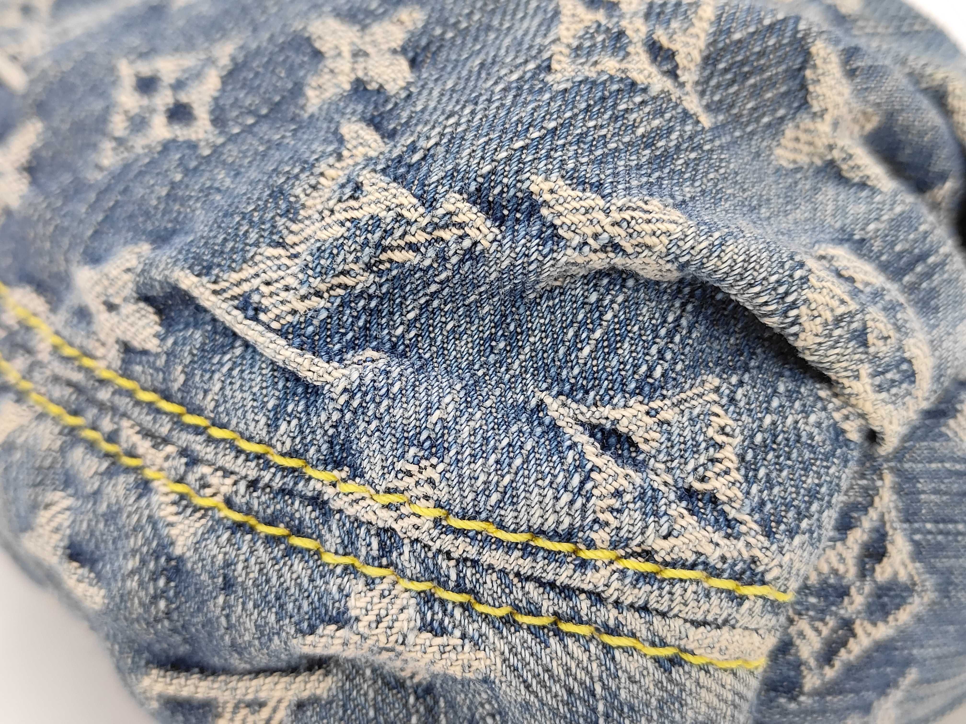 Monogram Denim Pleated Handbag — view 7