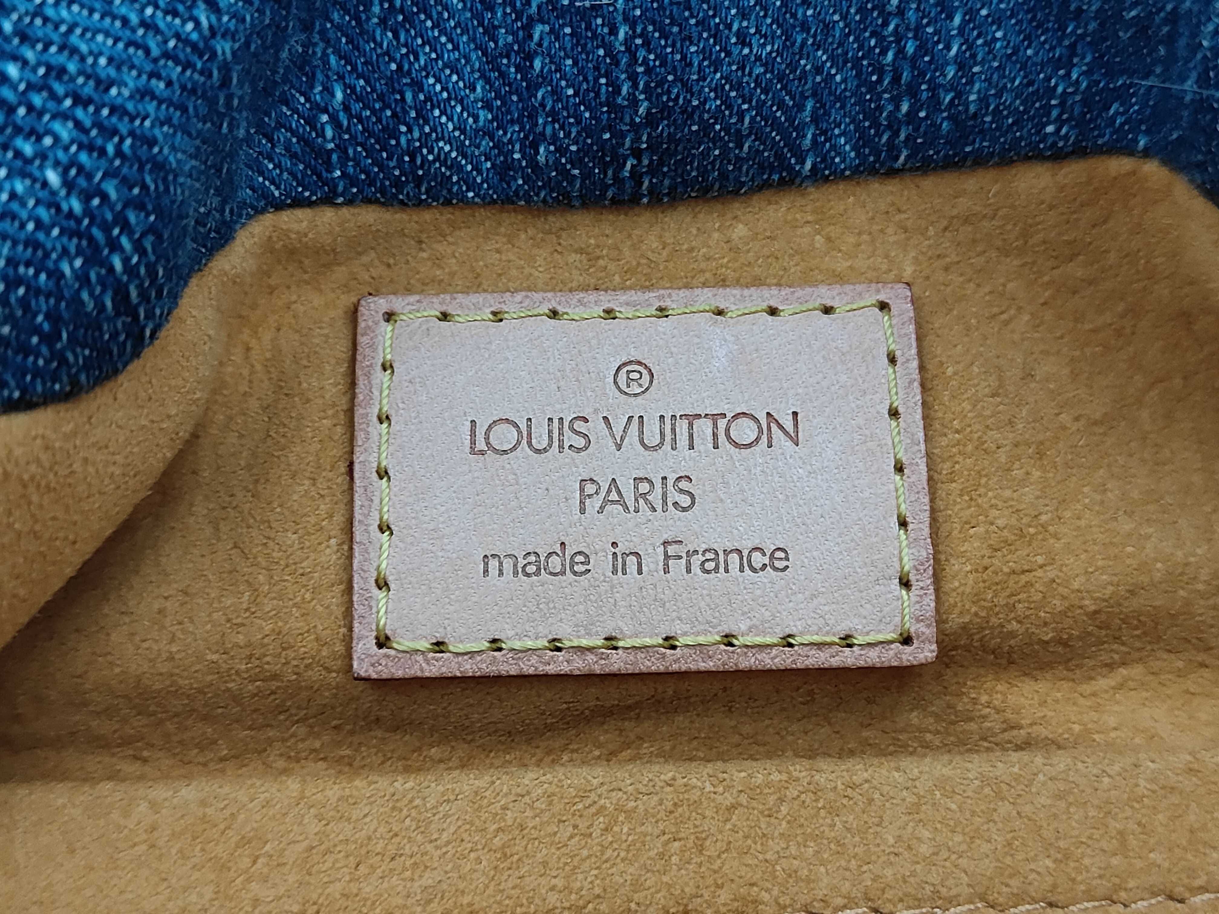 Monogram Denim Pleated Handbag — view 9