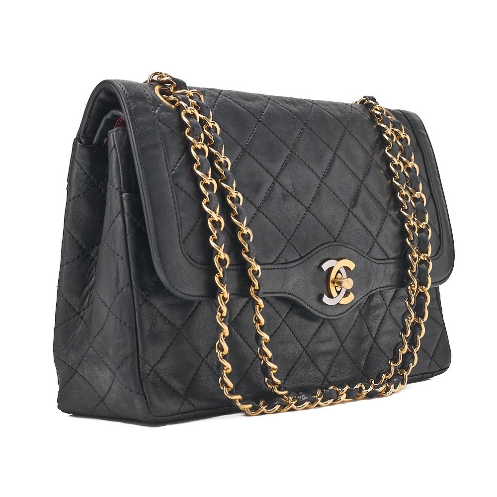 Lambskin Matelassé 27cm Paris Limited Edition Double Flap Chain Shoulder Bag — view 4
