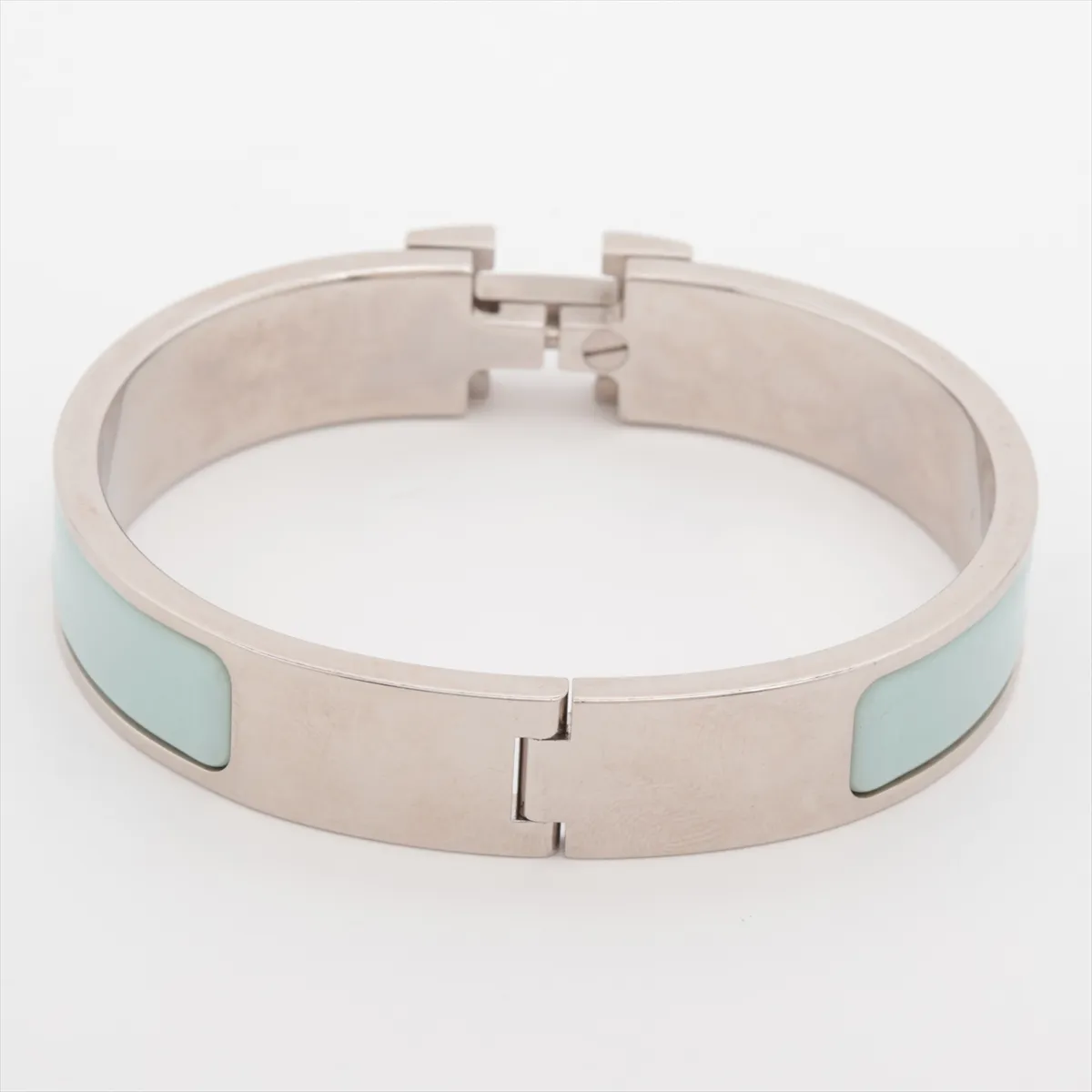 Click H Fan FI0147 Bangle, Metal, Silver x Blue. Shows signs of wear, — view 2