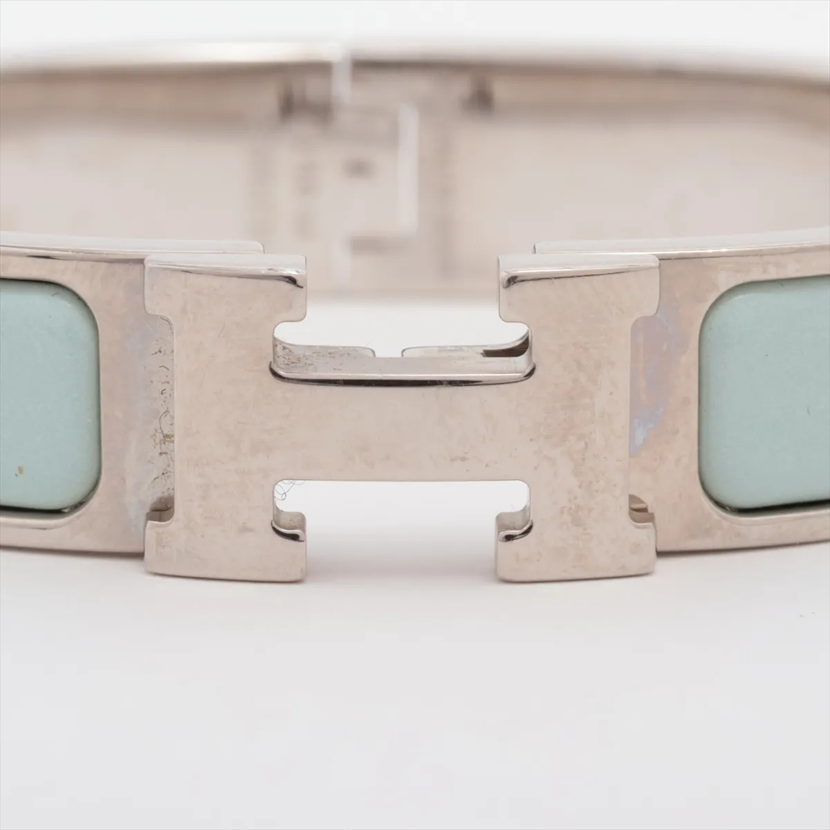 Click H Fan FI0147 Bangle, Metal, Silver x Blue. Shows signs of wear, — view 3